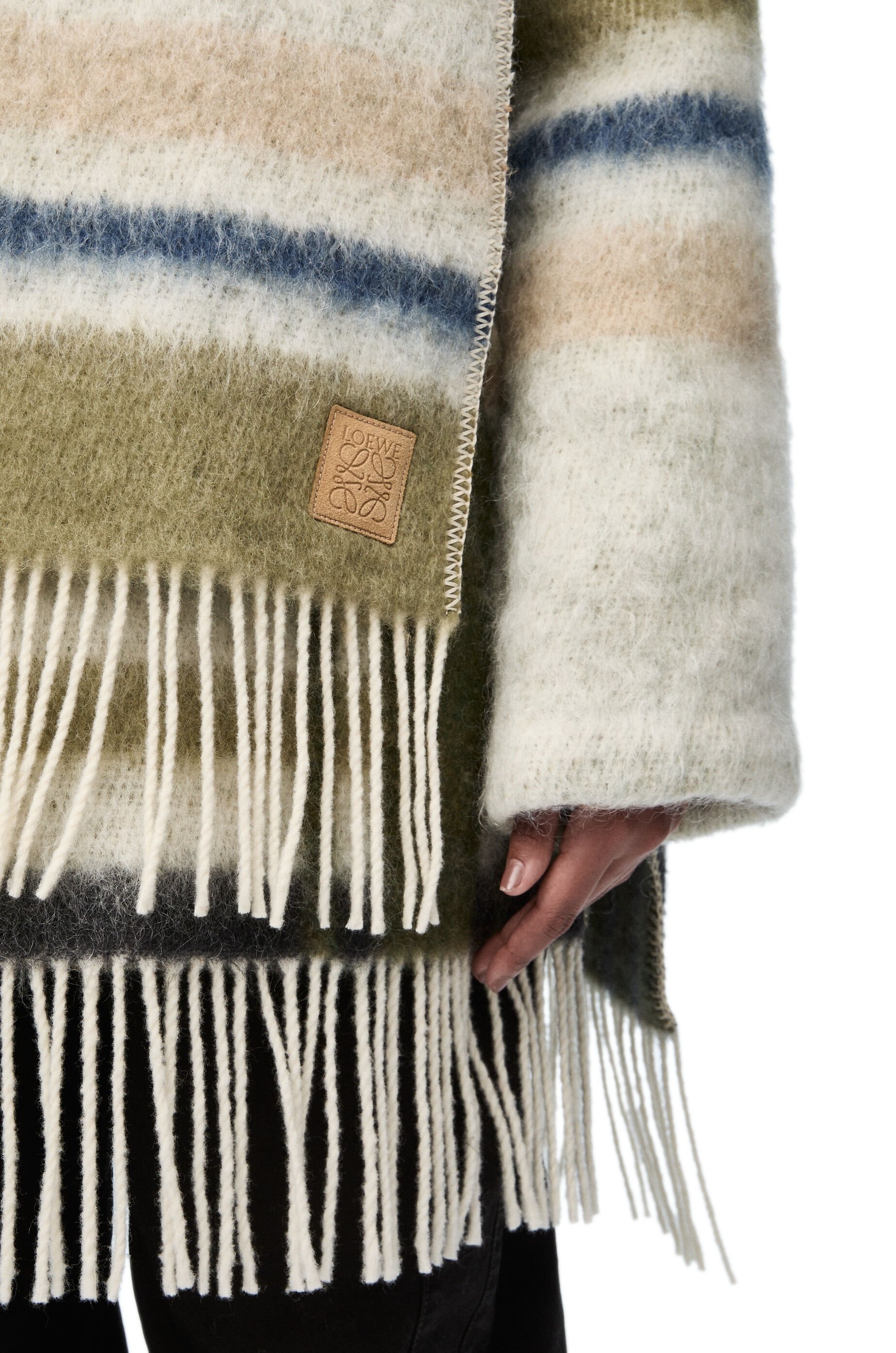 Loewe Hooded scarf coat in wool and mohair blend | REVERSIBLE