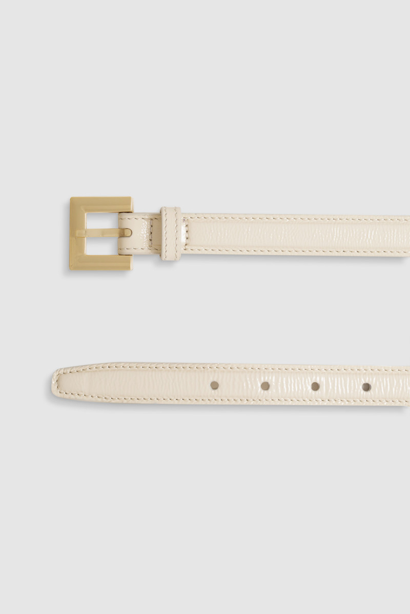 Nicola Belt - Bone Crinkled Patent 3