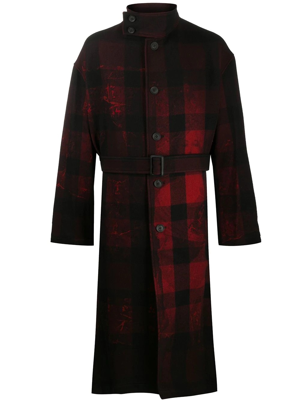 plaid check print coat - 1