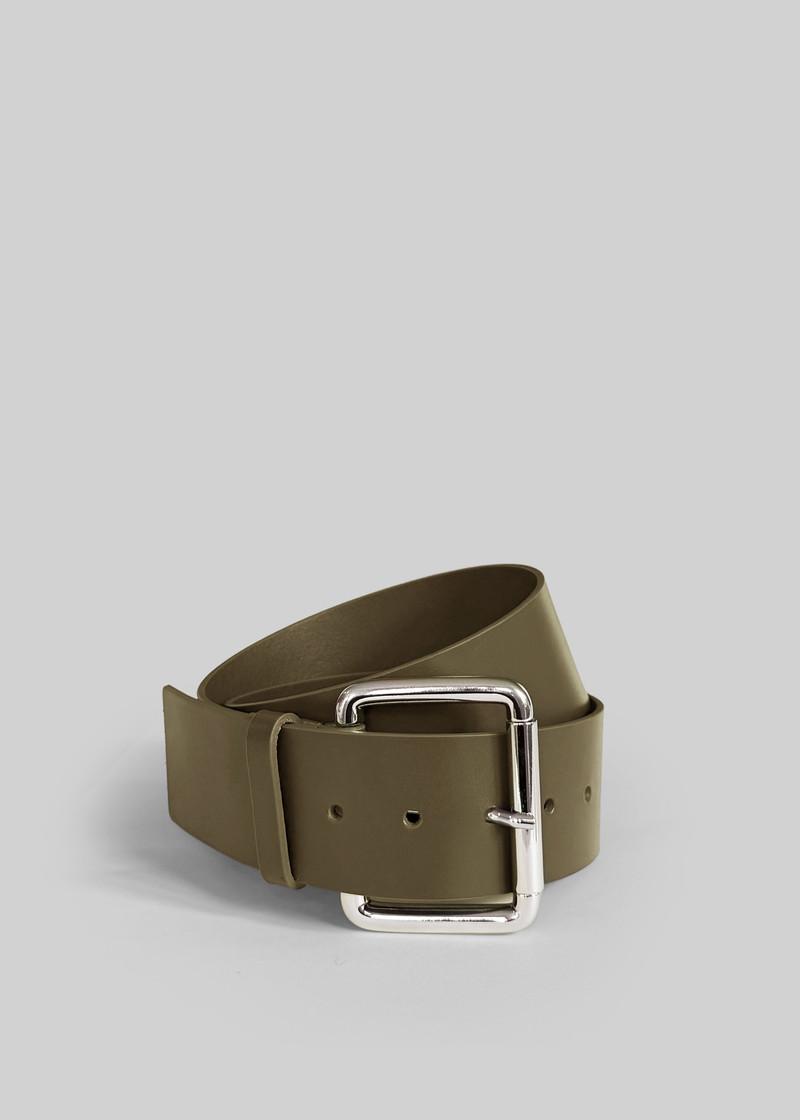 Marty Leather Belt - Army Green 1
