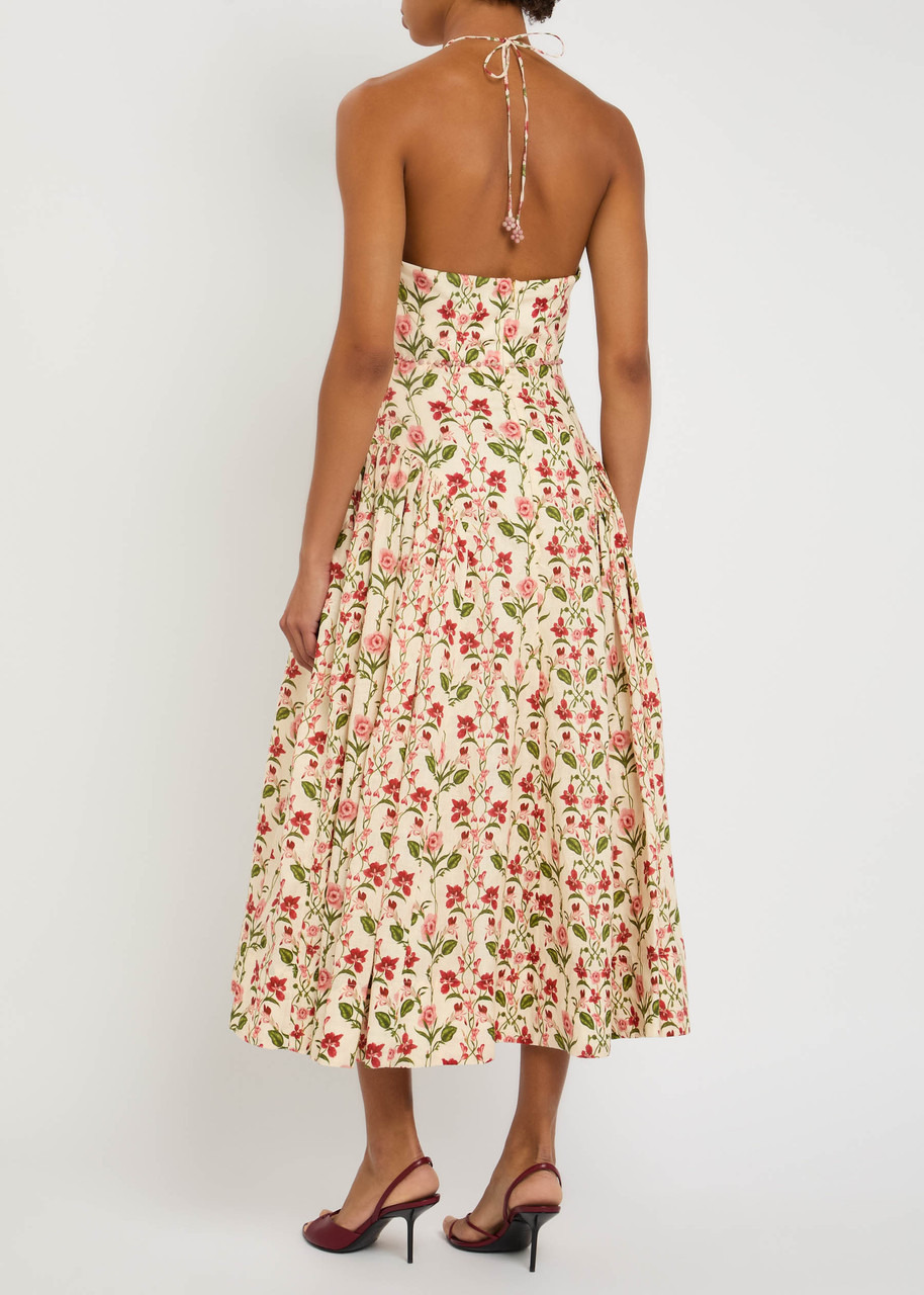 Agua BY Agua Bendita Balsa Canna Floral-print Linen Midi Dress - 3