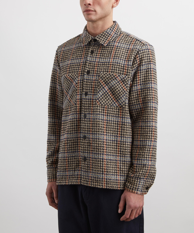 Wax London Whiting Houndstooth Wool-Blend Shirt outlook