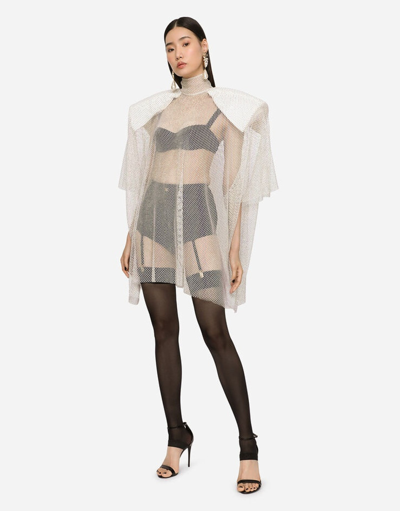 Mesh blouse with rhinestone appliqués 4