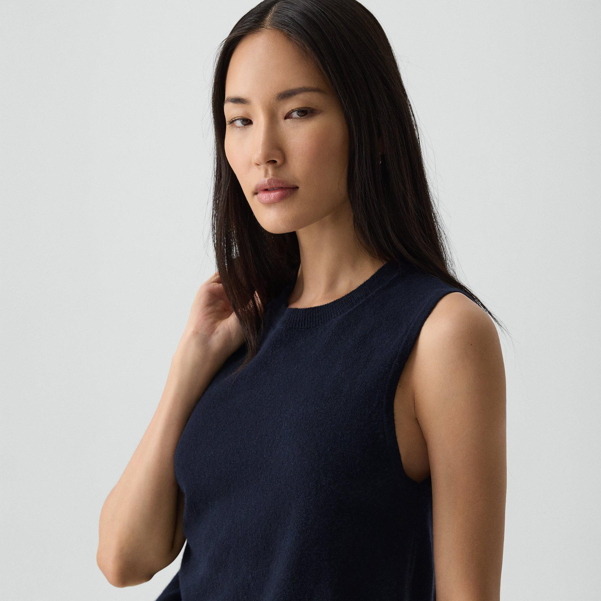 Crewneck Shell Top in Cashmere - 5
