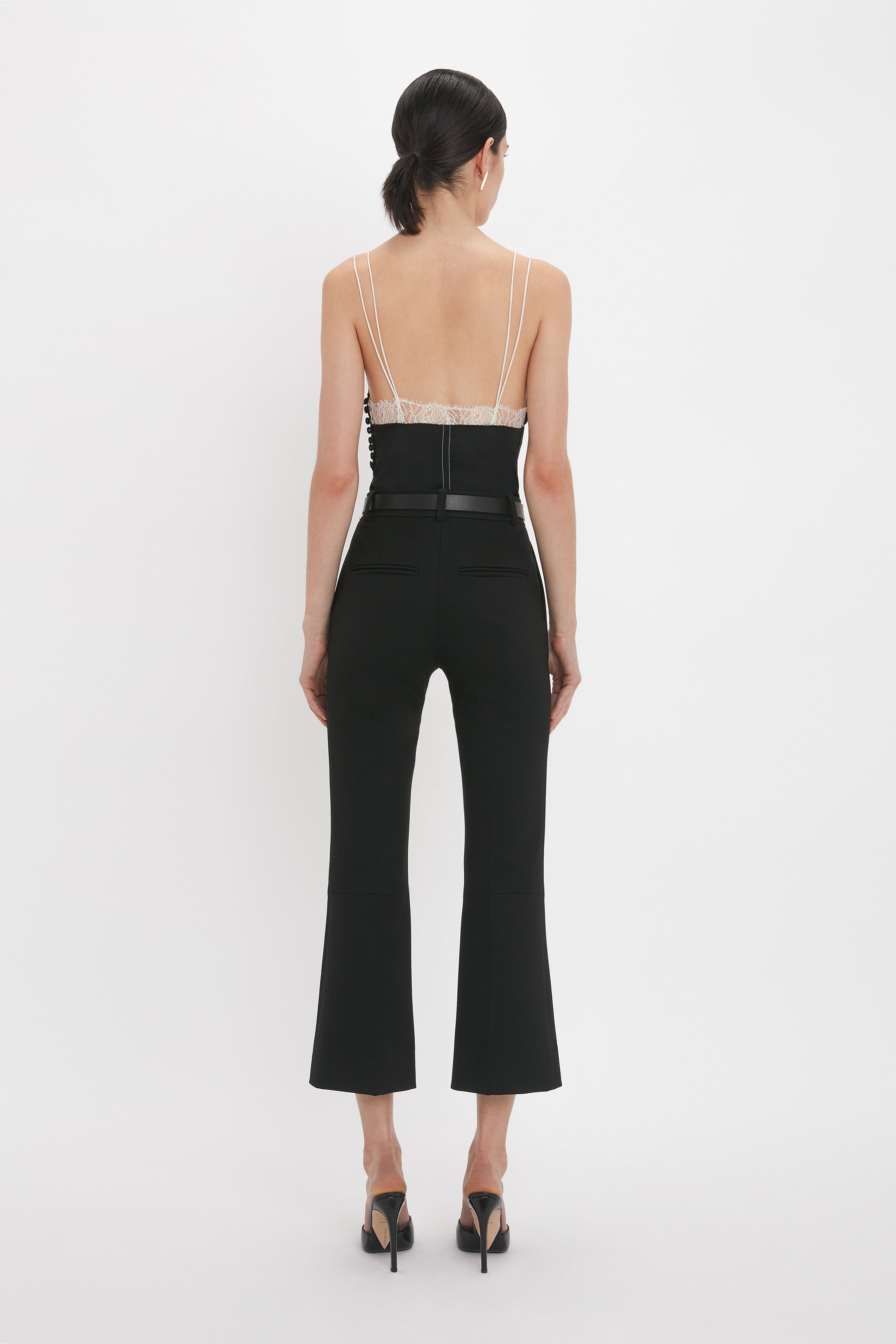 Lace Detail Cami Top In Black - 5