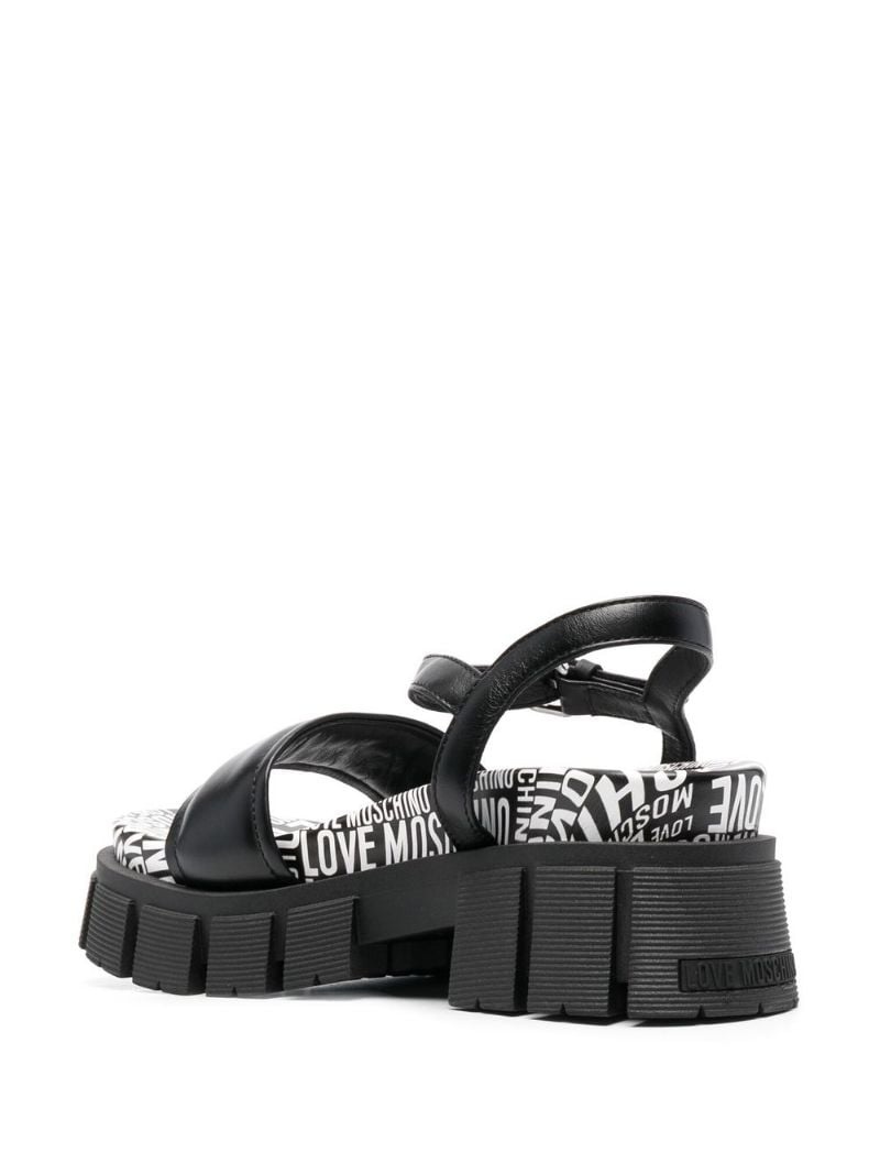 toe-strap flat leather sandals - 3