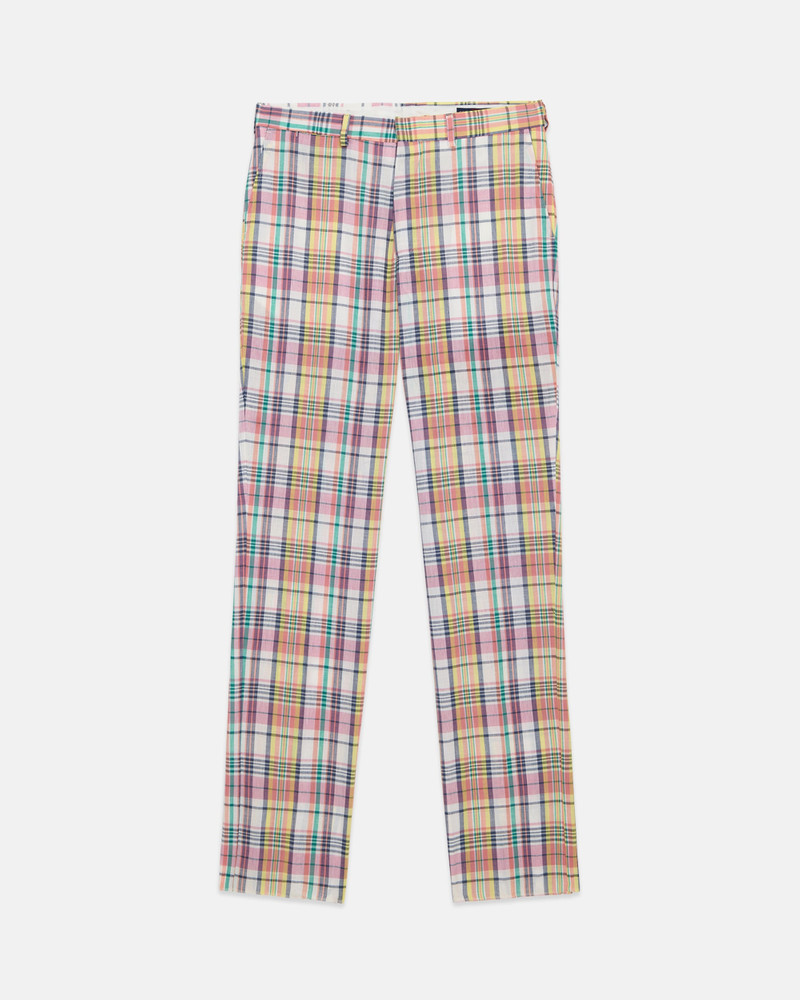 J. PRESS MADE-IN-USA PEACH & YELLOW PASTEL AUTHENTIC MADRAS TROUSER outlook