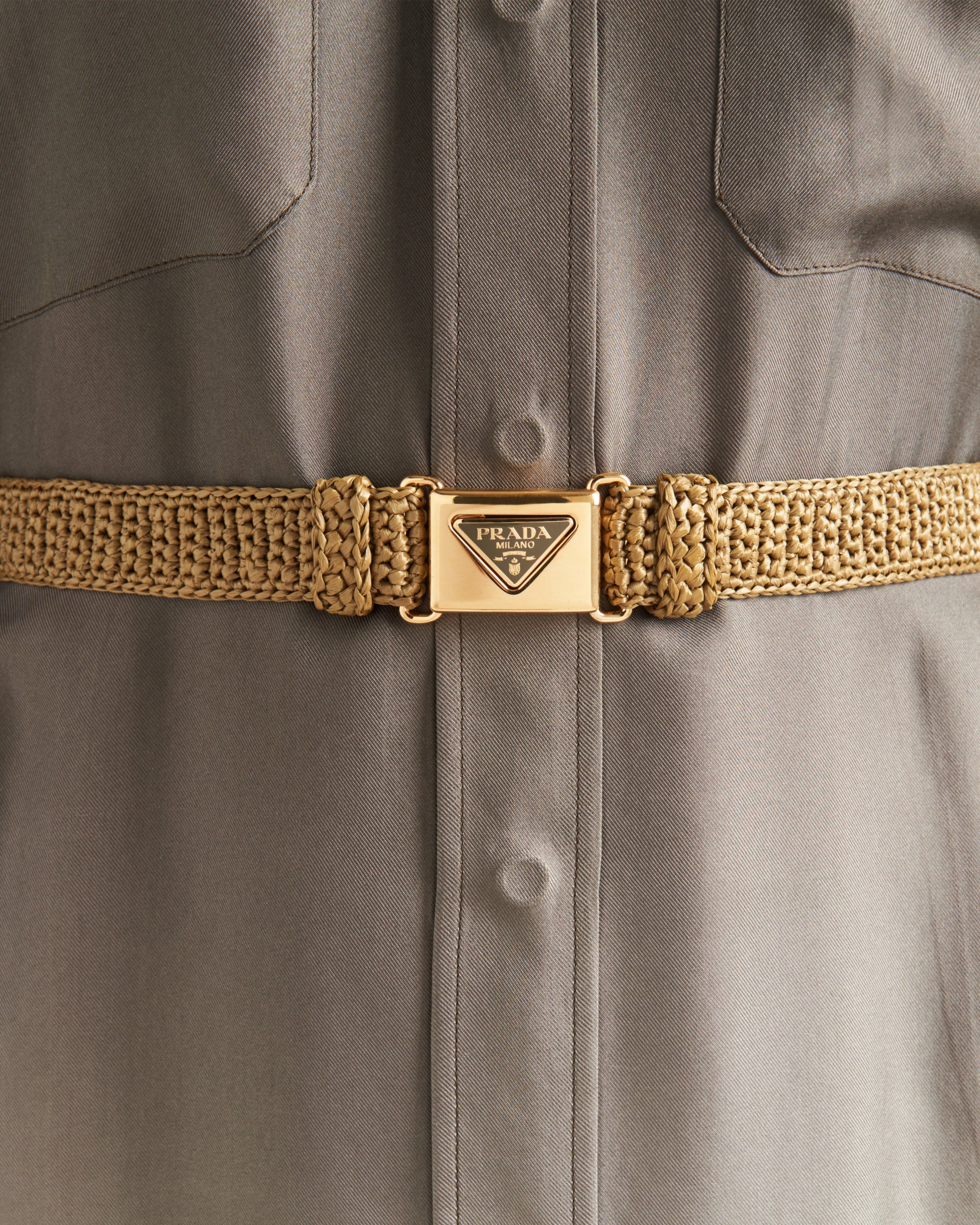 ベルト PRADA FW24 Khaki raffia belt (1CM2652C2T F0393) Prada Khaki Raffia Belt – LOZURI®