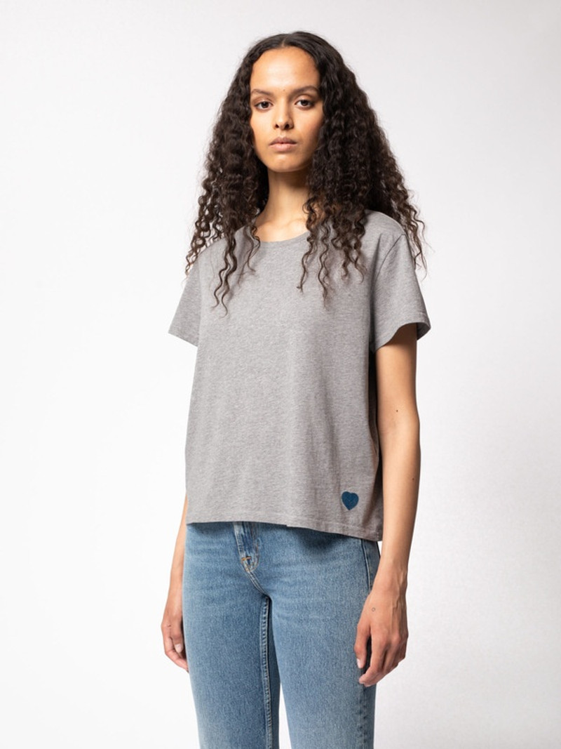 Nudie Jeans Lisa Blue Heart Greymelange outlook