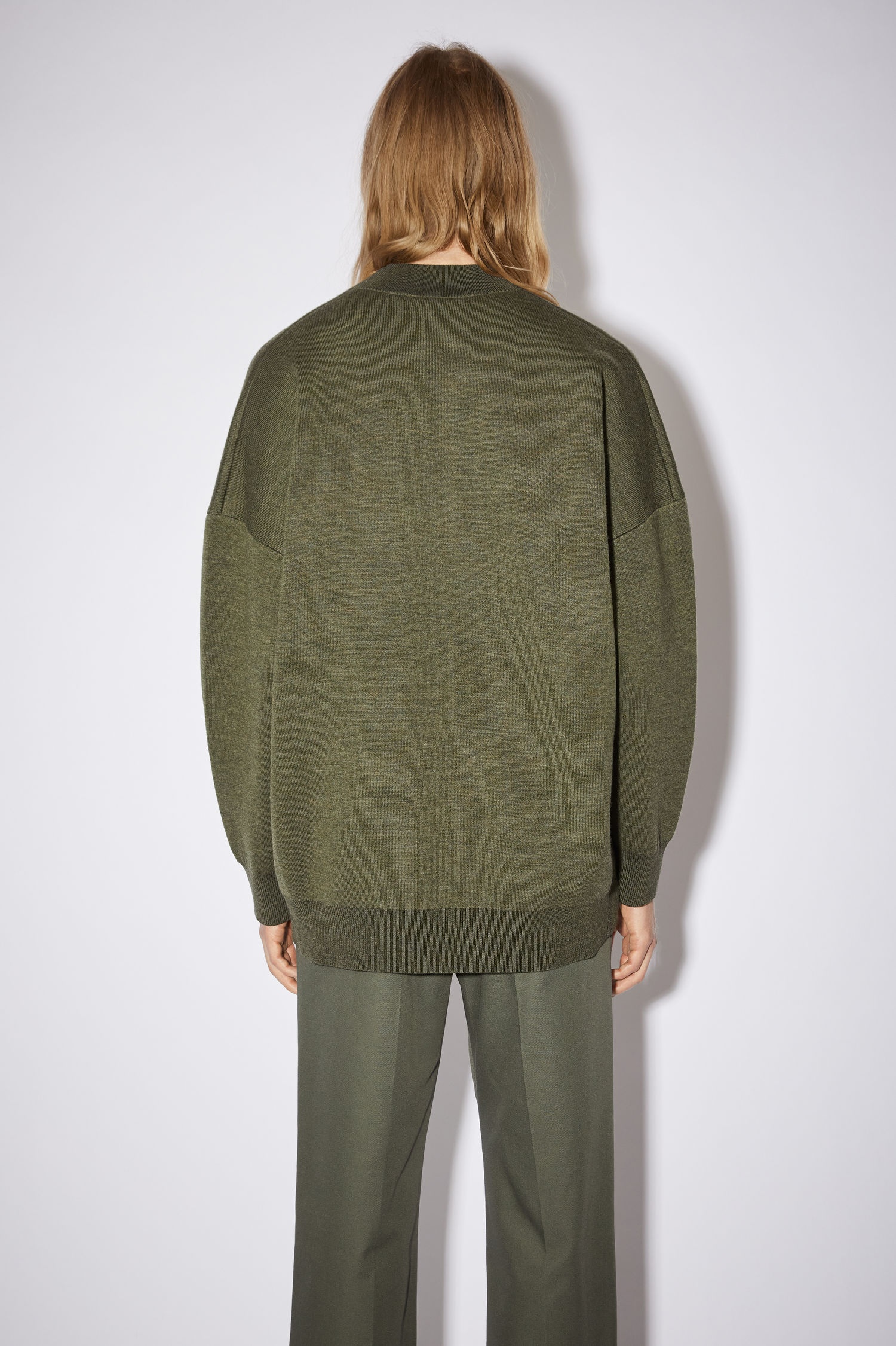 V-neck sweater - Deep Green - 3