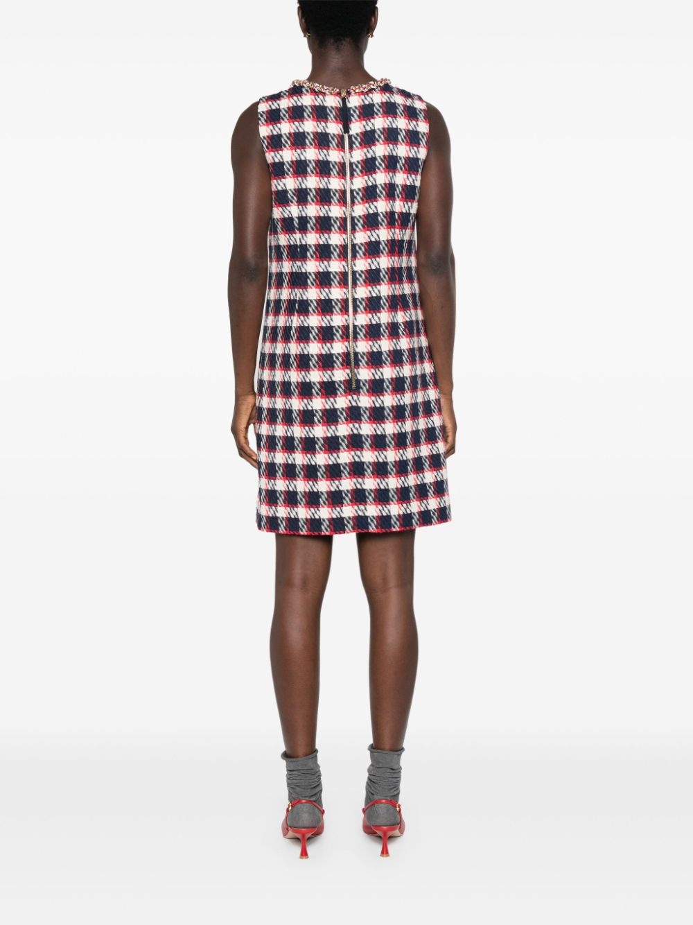 chain-collar midi dress - 4