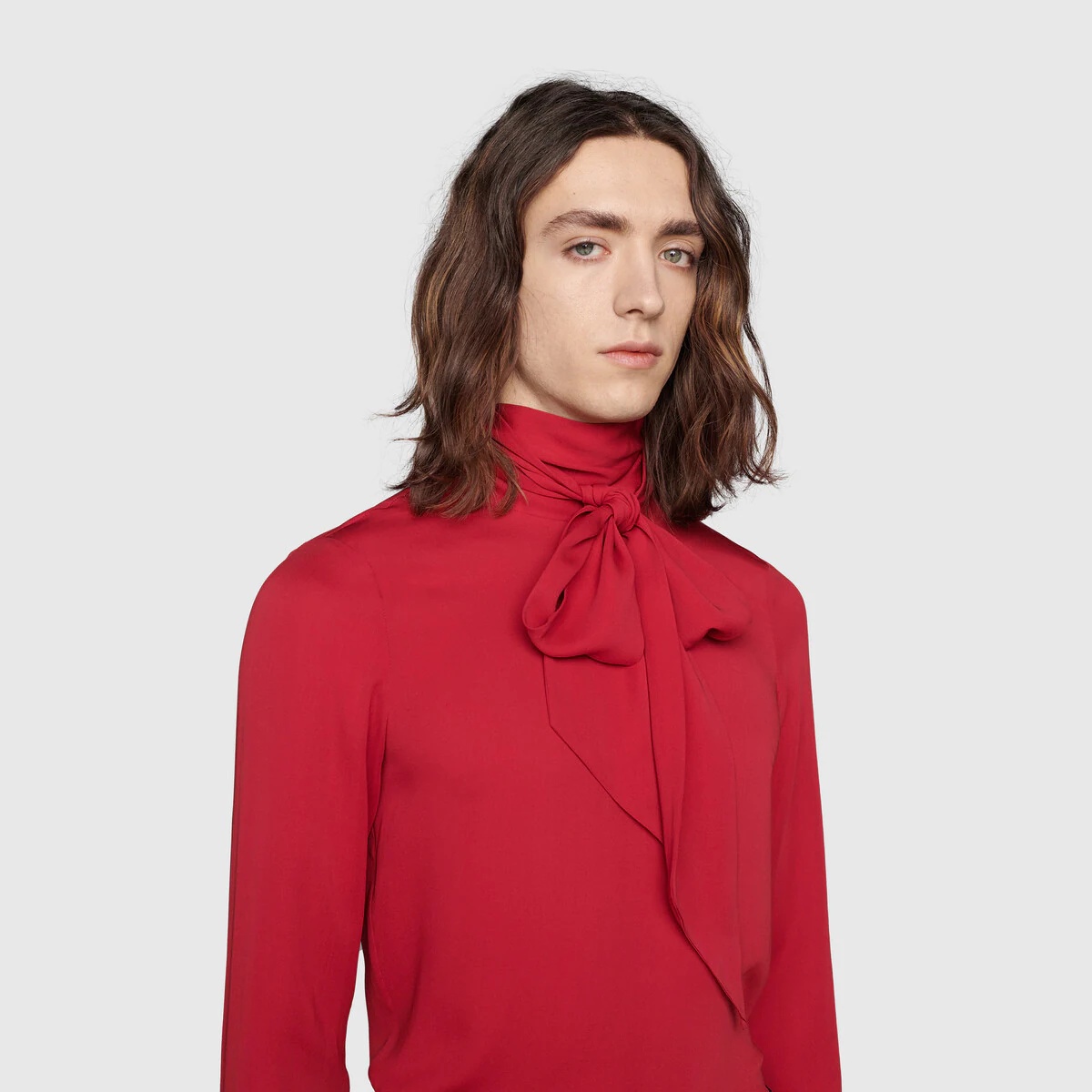 2015 Re-Edition silk shirt with bow - 5