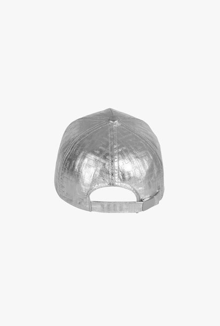 Silvery leather cap with Balmain monogram - 3