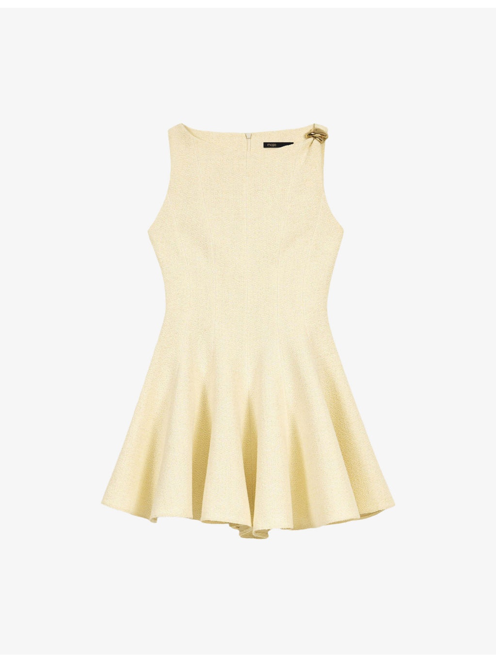 Shoulder-Hardware Sleeveless Tweed Mini Dress - 1