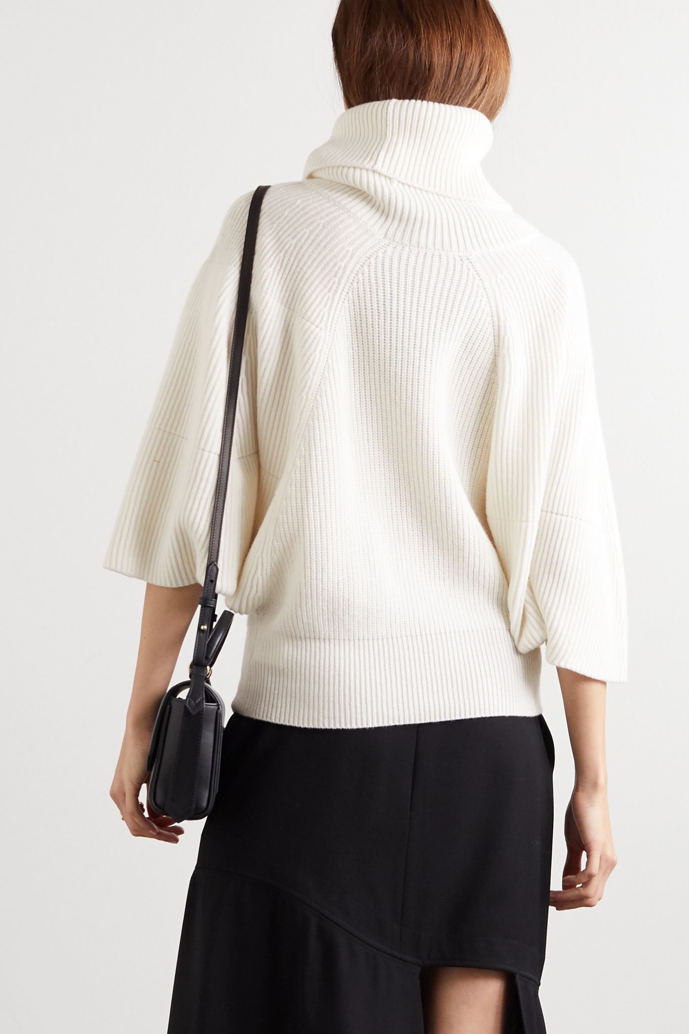 Ribbed cashmere turtleneck sweater - 3