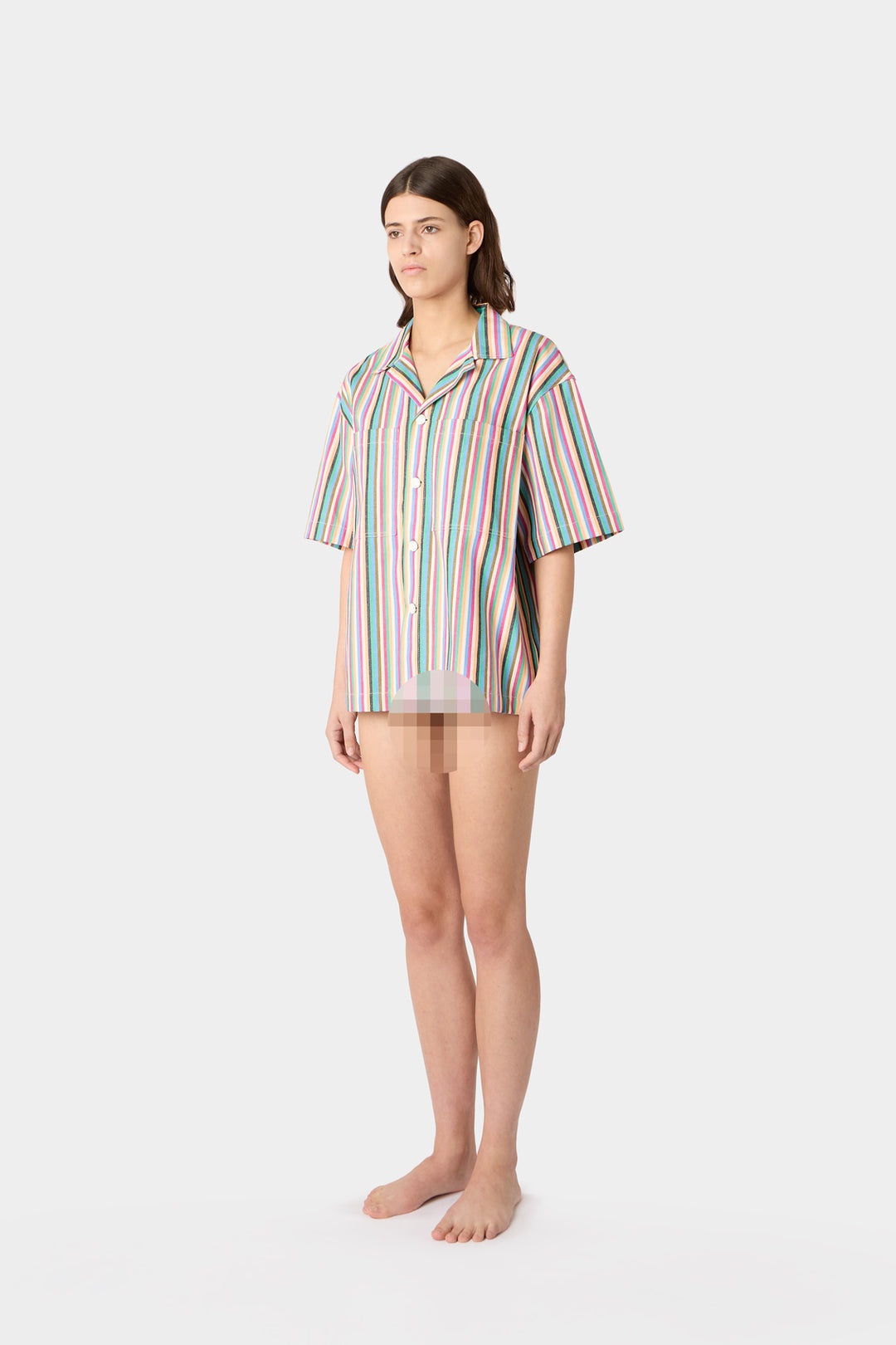 POCKET SHORTSLEEVE SHIRT / multicolor stripes - 4