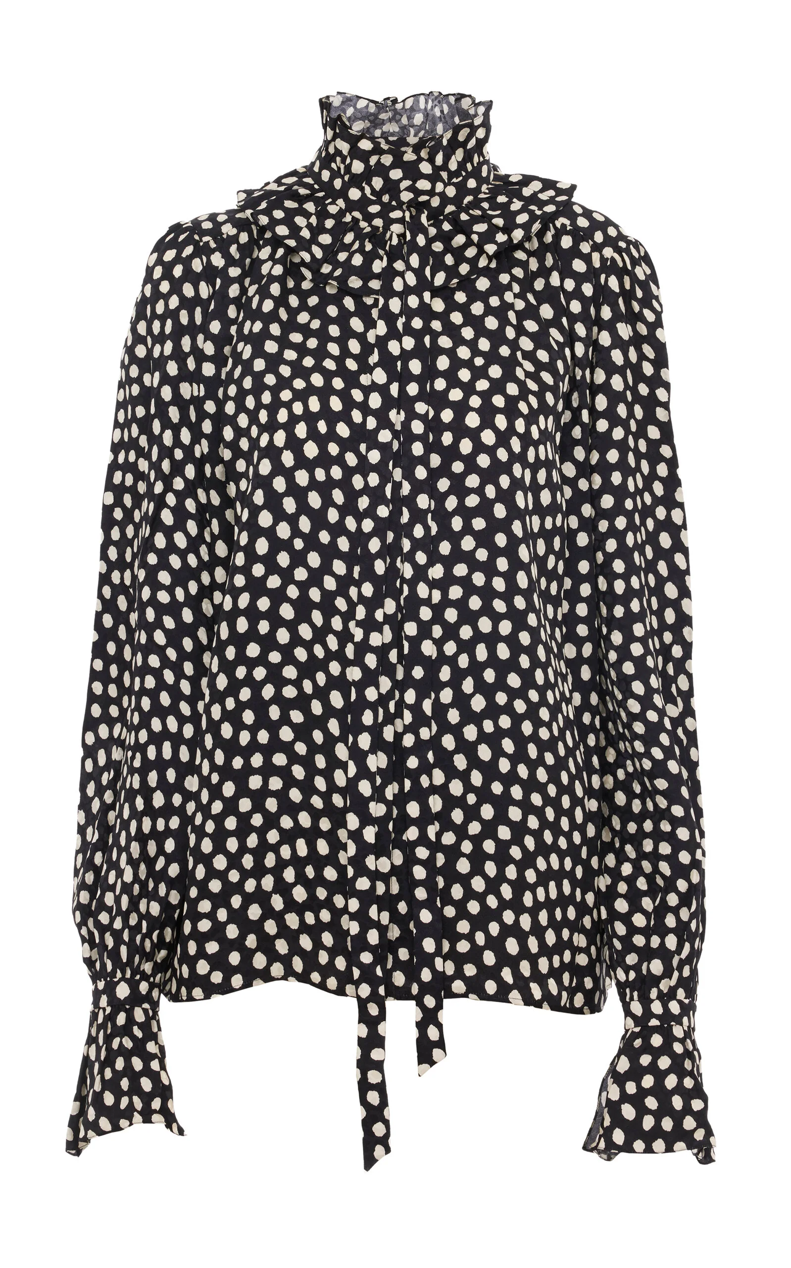 Polka-Dot Silk Jacquard Blouse multi - 1