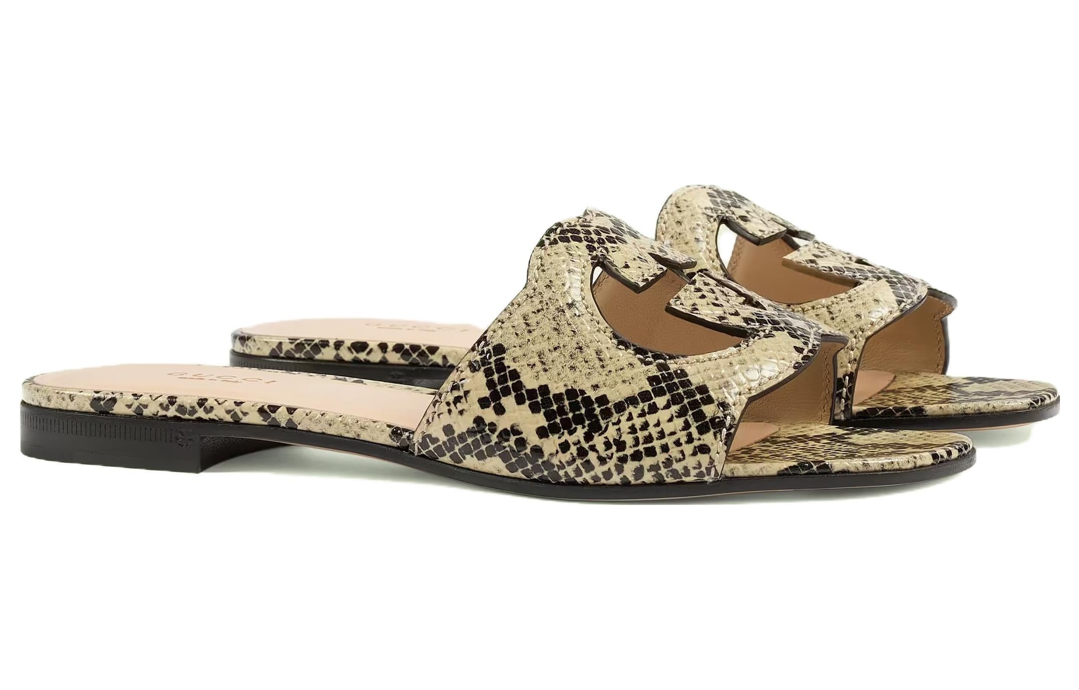 (WMNS) Gucci Cut-out Slide Sandals 'Interlocking G - Neutral' 694451-19Y00-9719 - 3