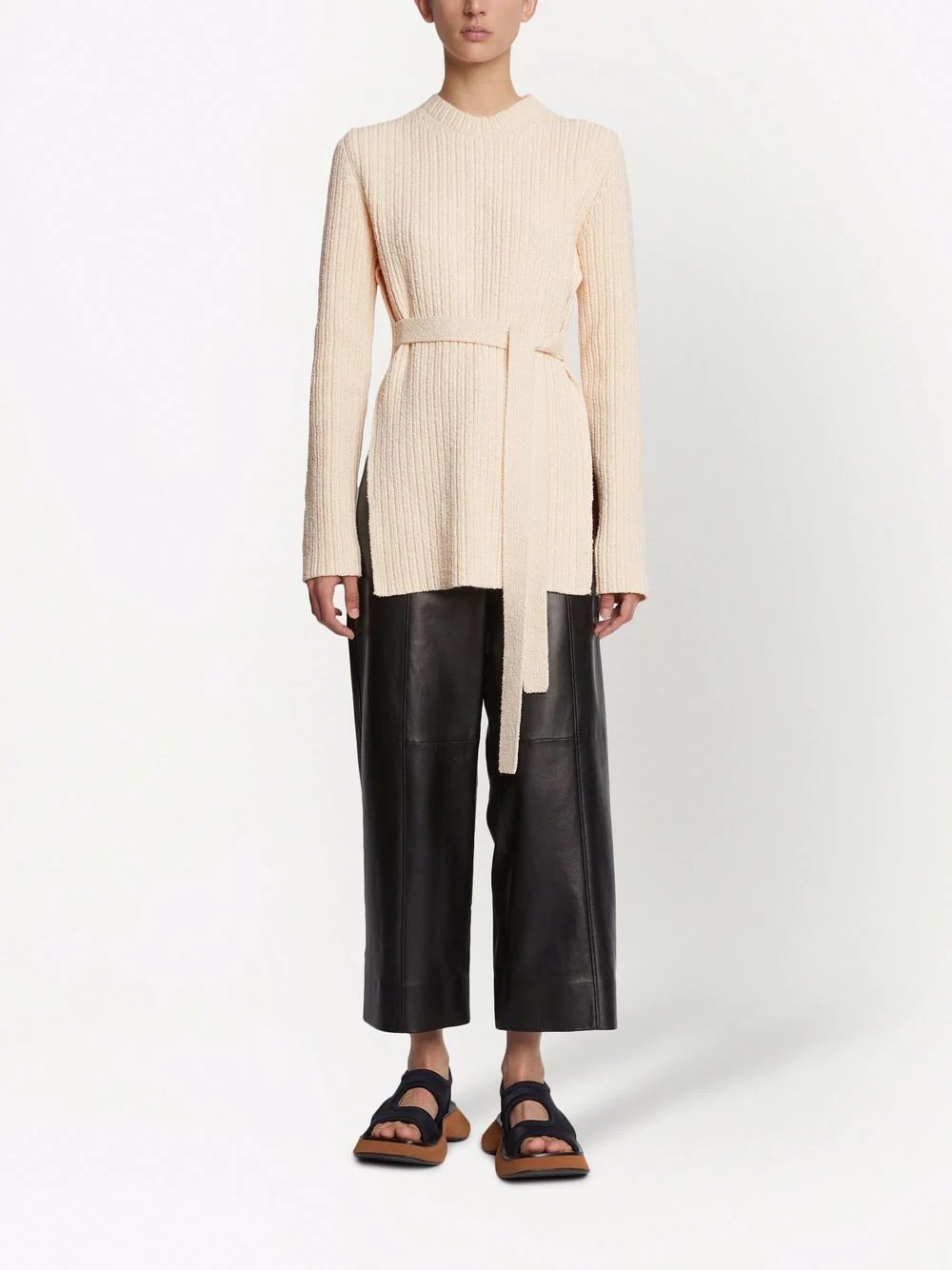 belted bouclé jumper - 2