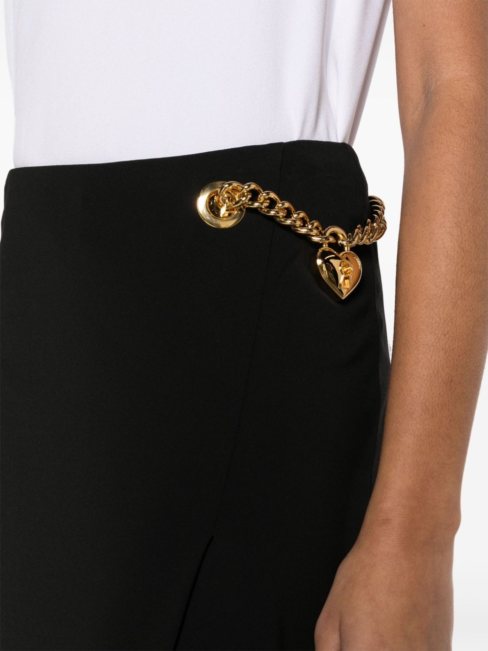 padlock-detail asymmetric maxi skirt - 5
