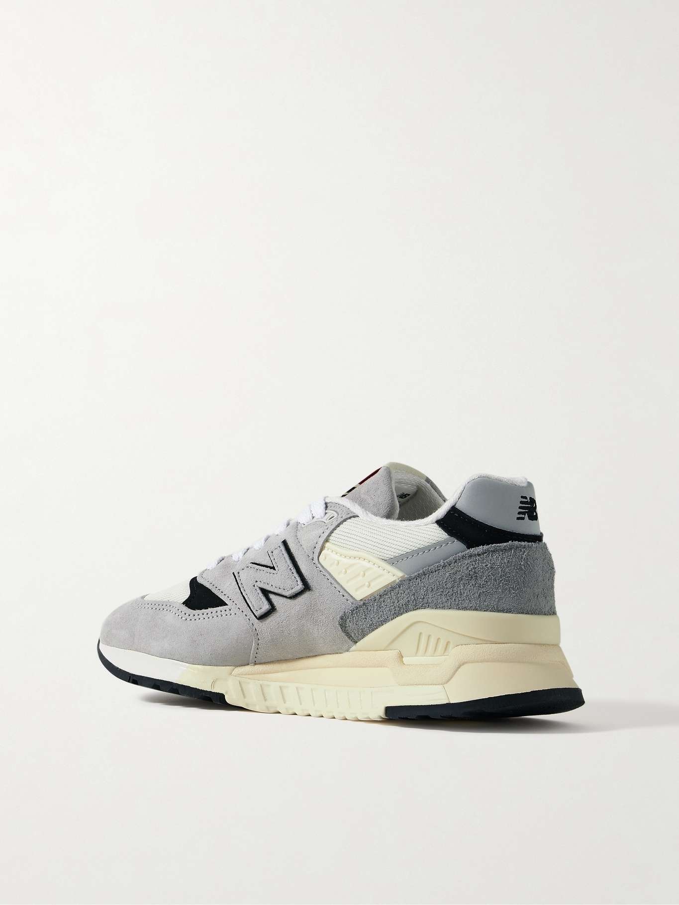 998 Core rubber-trimmed leather, mesh and suede sneakers - 3