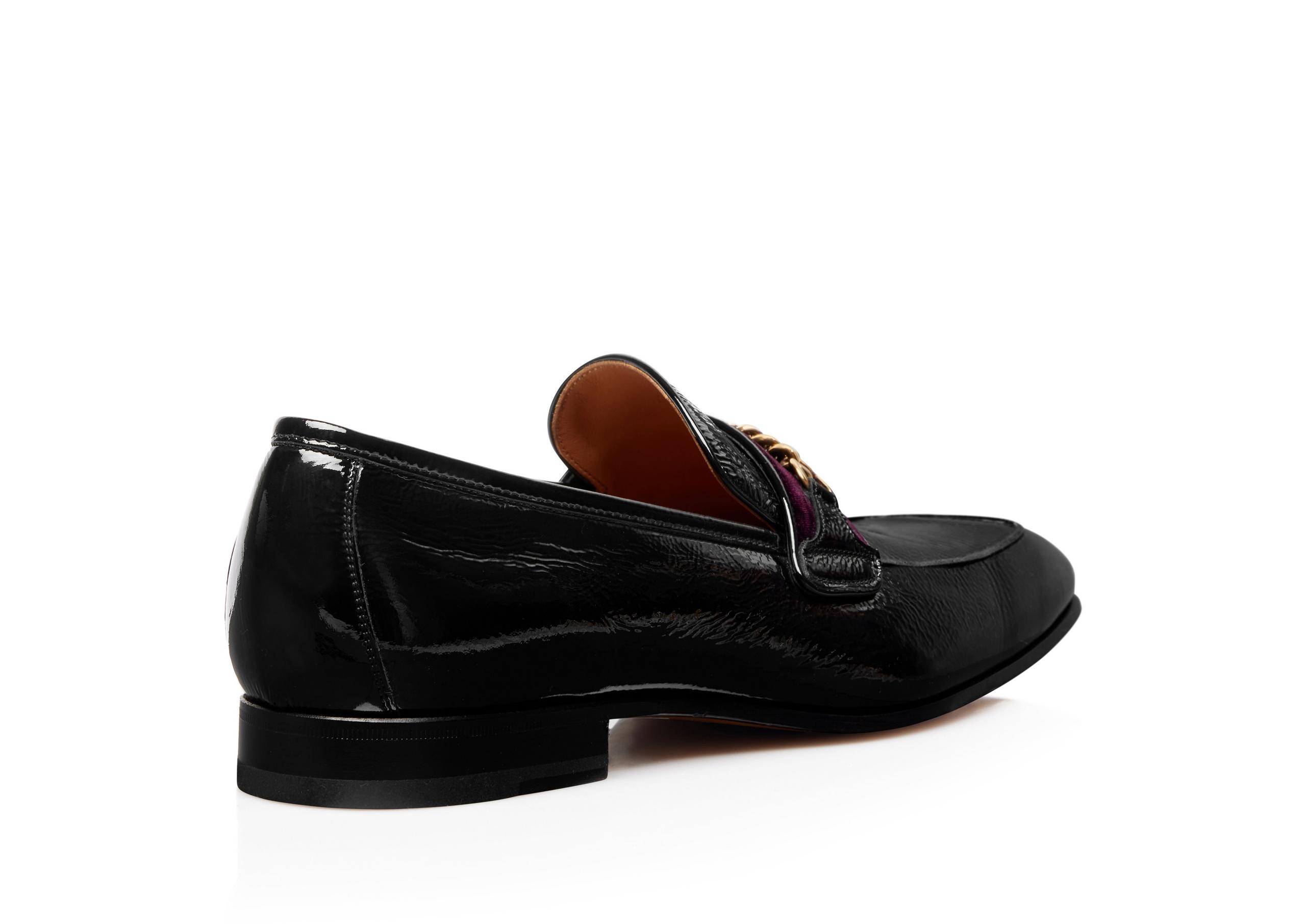 CRACKLED LEATHER BAILEY CHAIN LOAFER - 3
