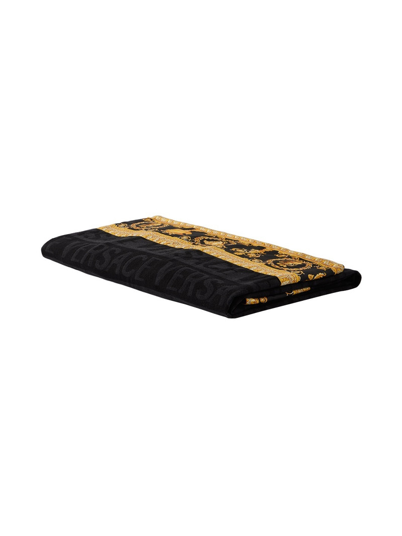 VERSACE Black 'I Heart Baroque' Double-Face Blanket outlook