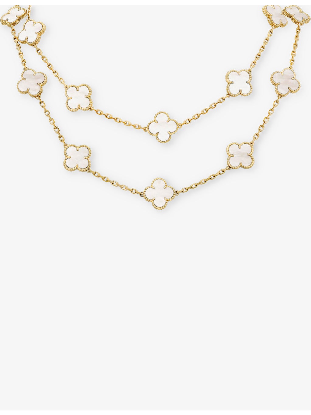 Vintage Alhambra small 18ct yellow-gold and mother-of-pearl necklace - 2