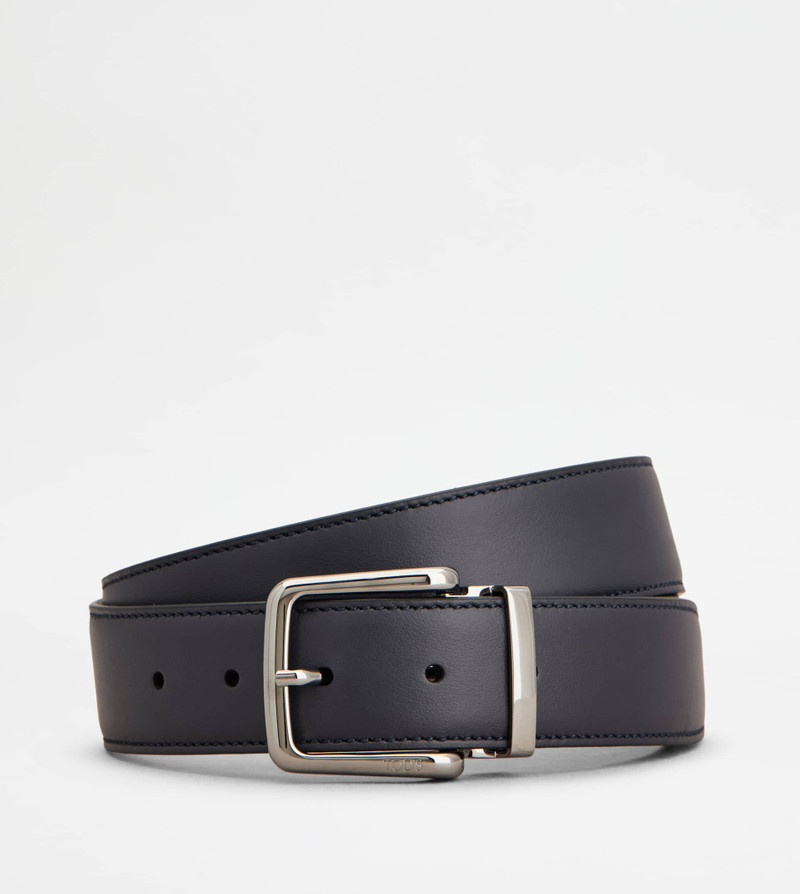 ADJUSTABLE AND REVERSIBLE BLET IN LEATHER - BLUE, GREEN 1