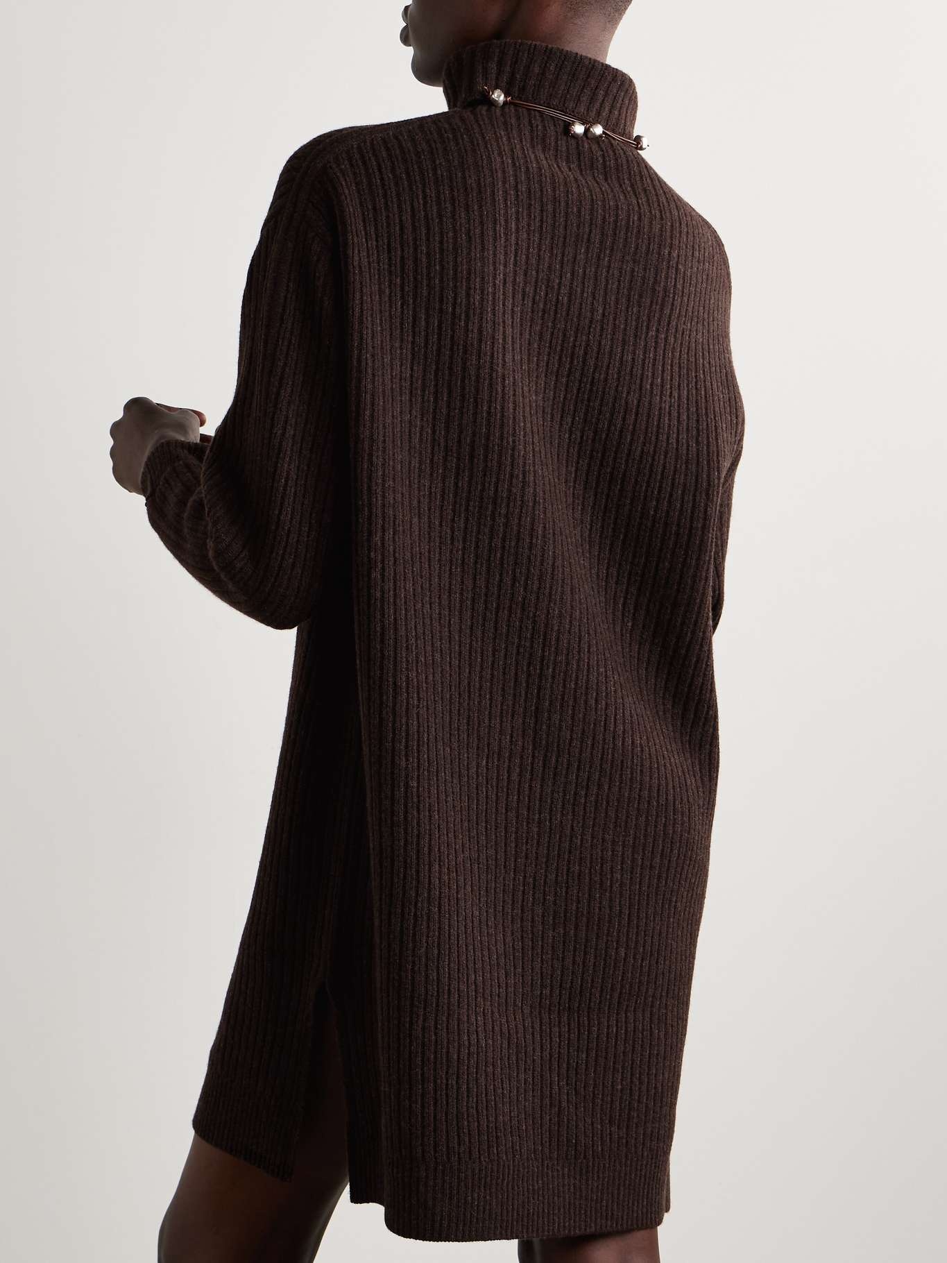 Ribbed wool turtleneck mini dress - 3