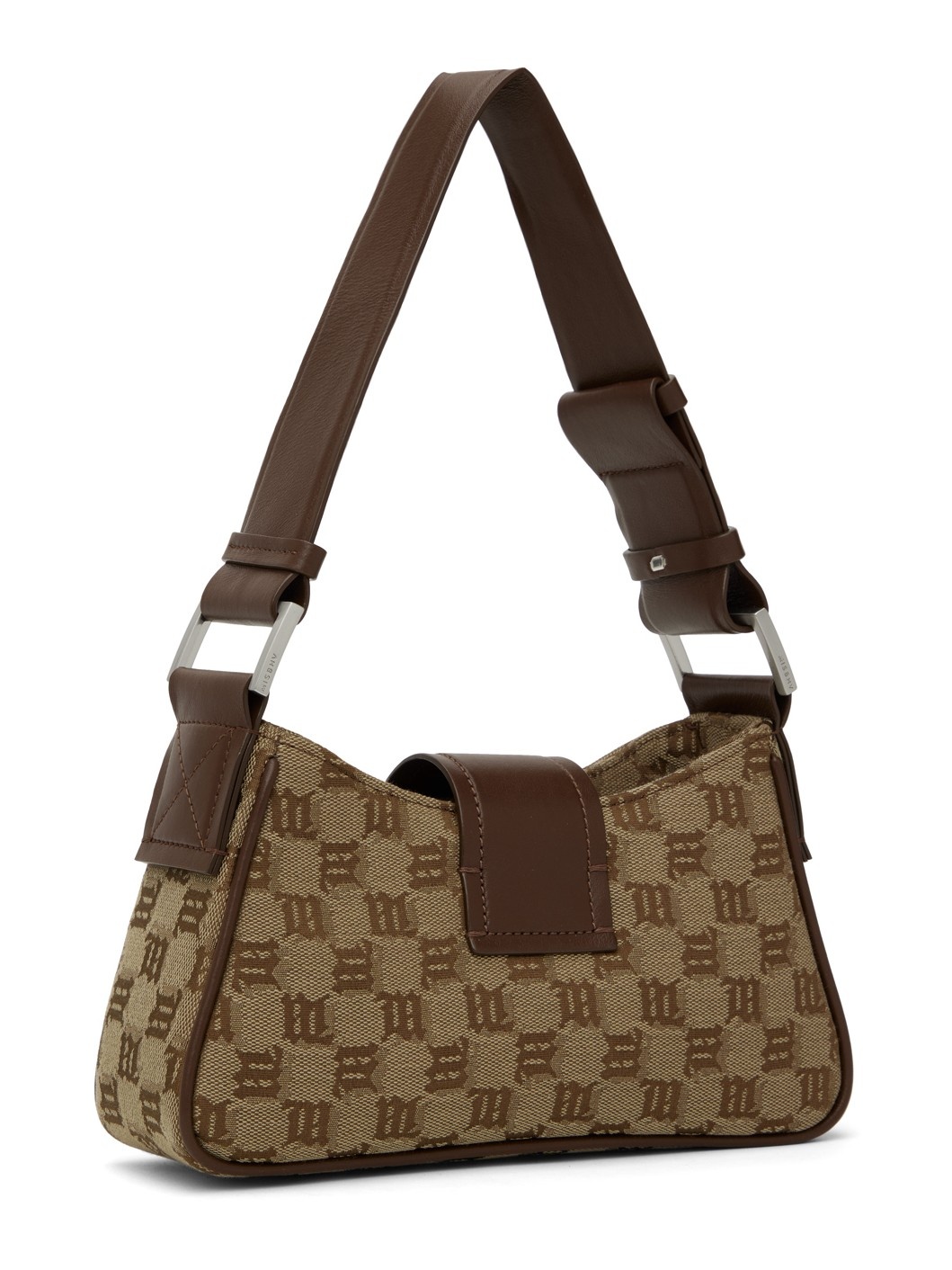 Brown Mini Jacquard Monogram Shoulder Bag - 3