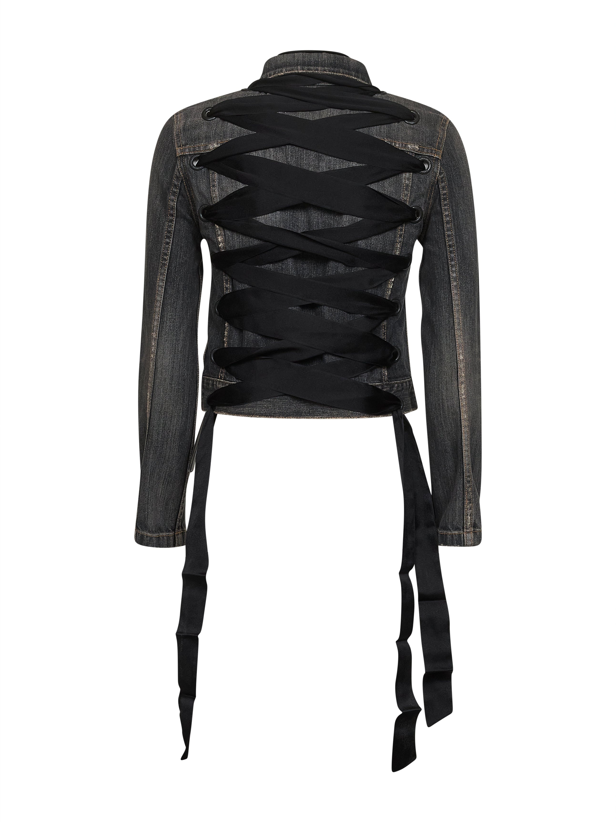Dark grey denim Lace-Up jacket - 2