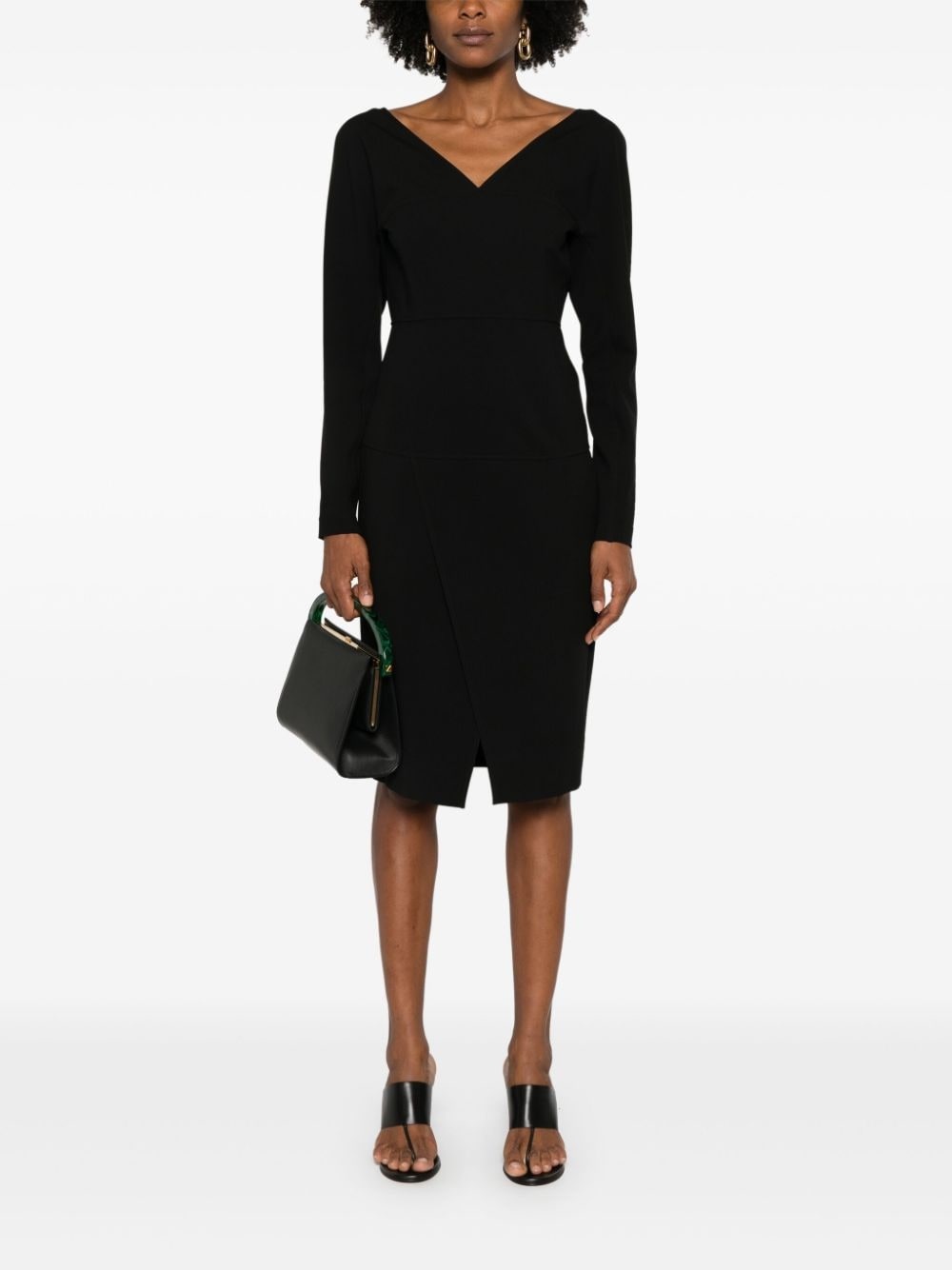 long-sleeve midi dress - 2