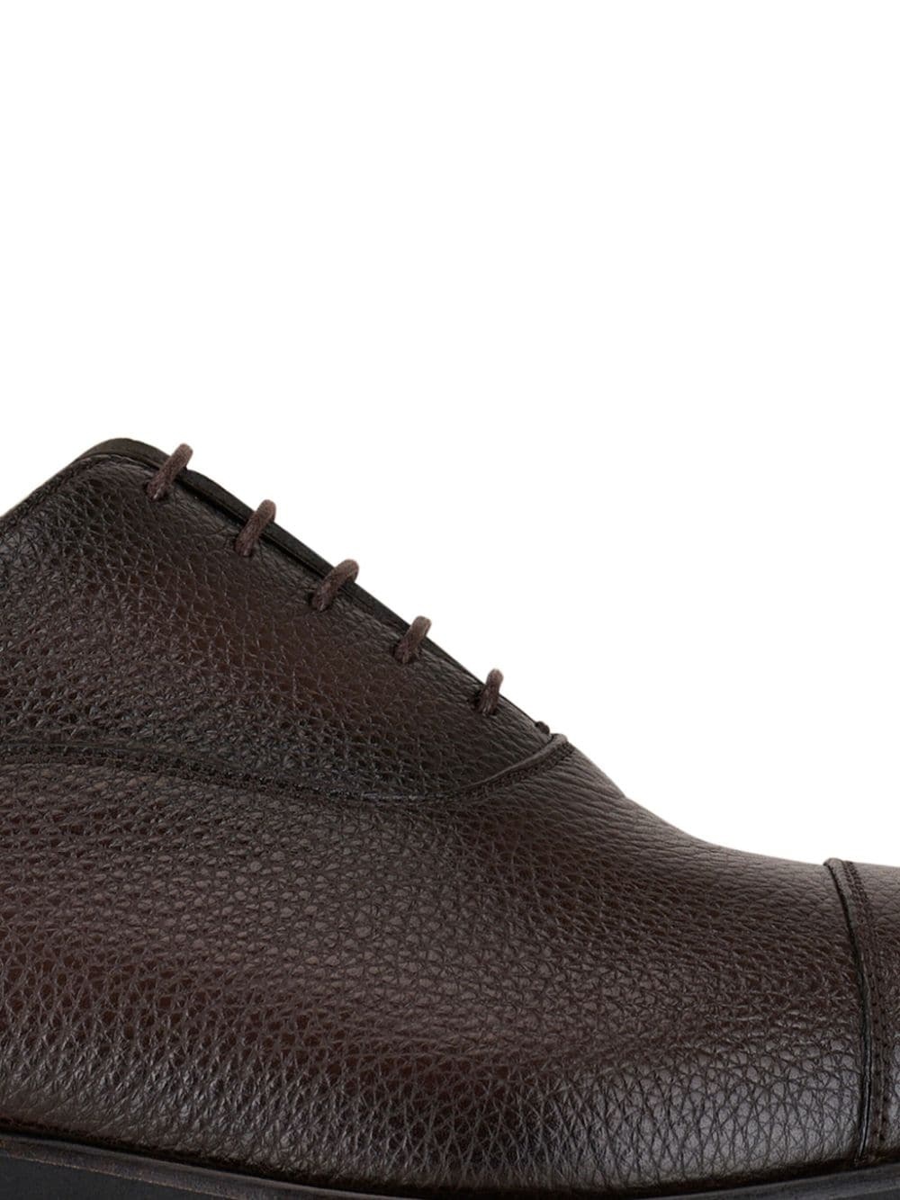 grained-leather Oxford shoes - 3