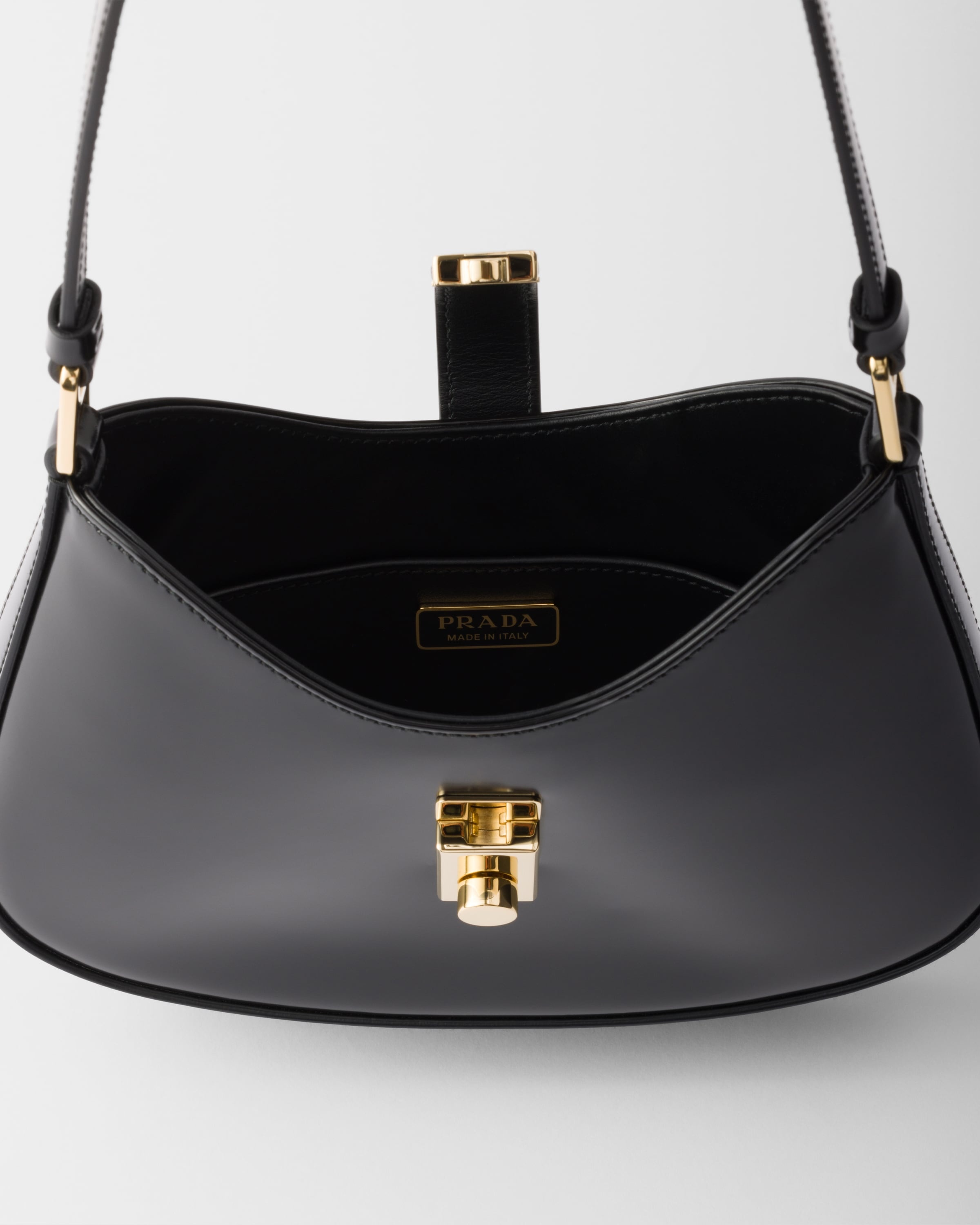 Prada Cleo brushed leather shoulder bag with clasp closure - 4
