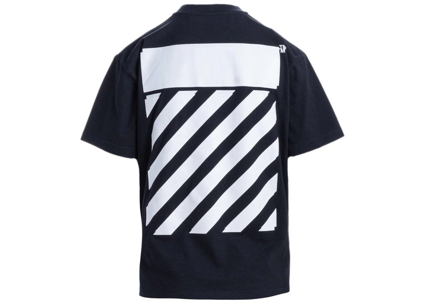 OFF-WHITE Womens Diag-Stripe T-Shirt Black/White - 2