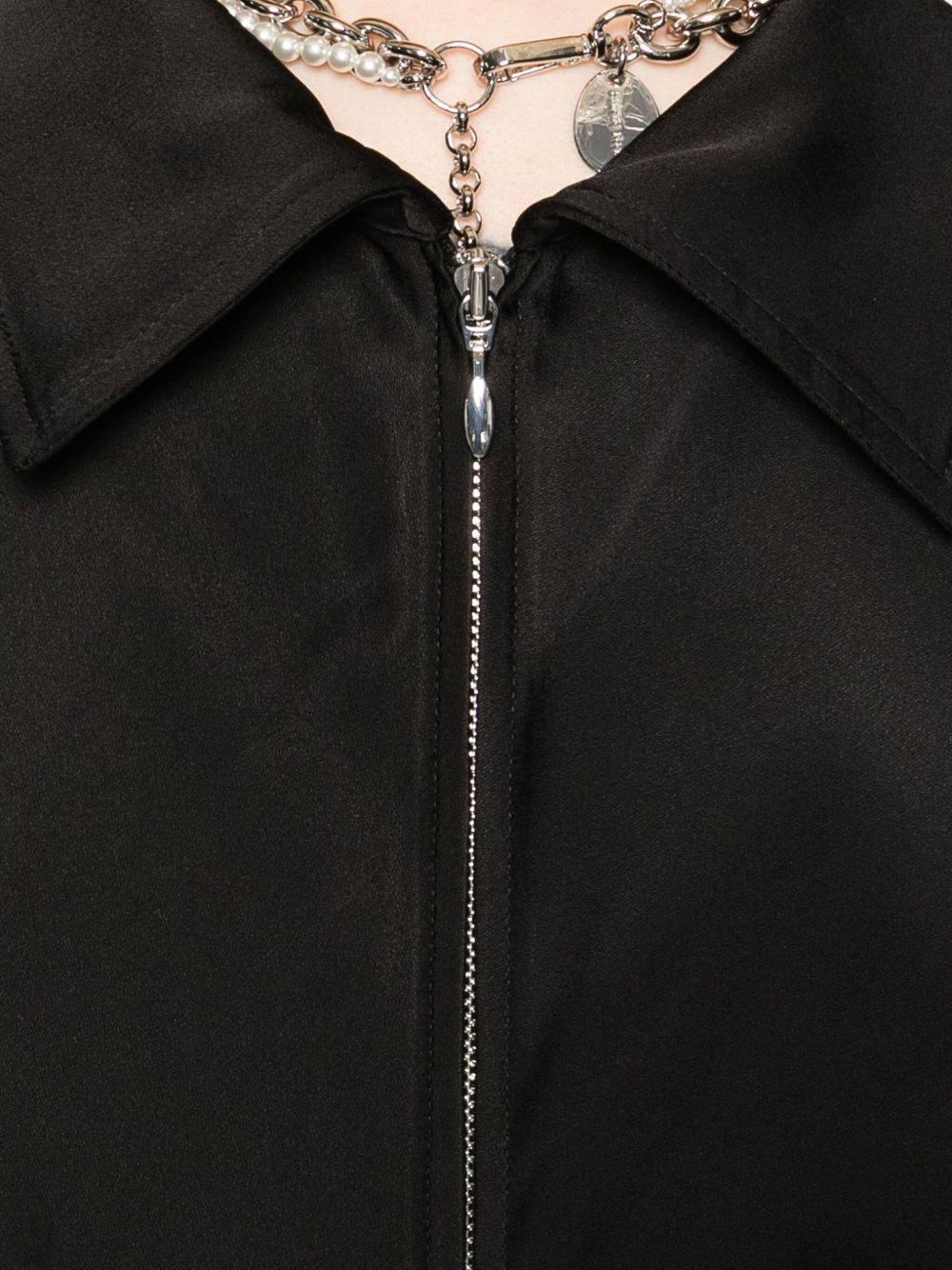 Slouch zip-front draped blouse - 5