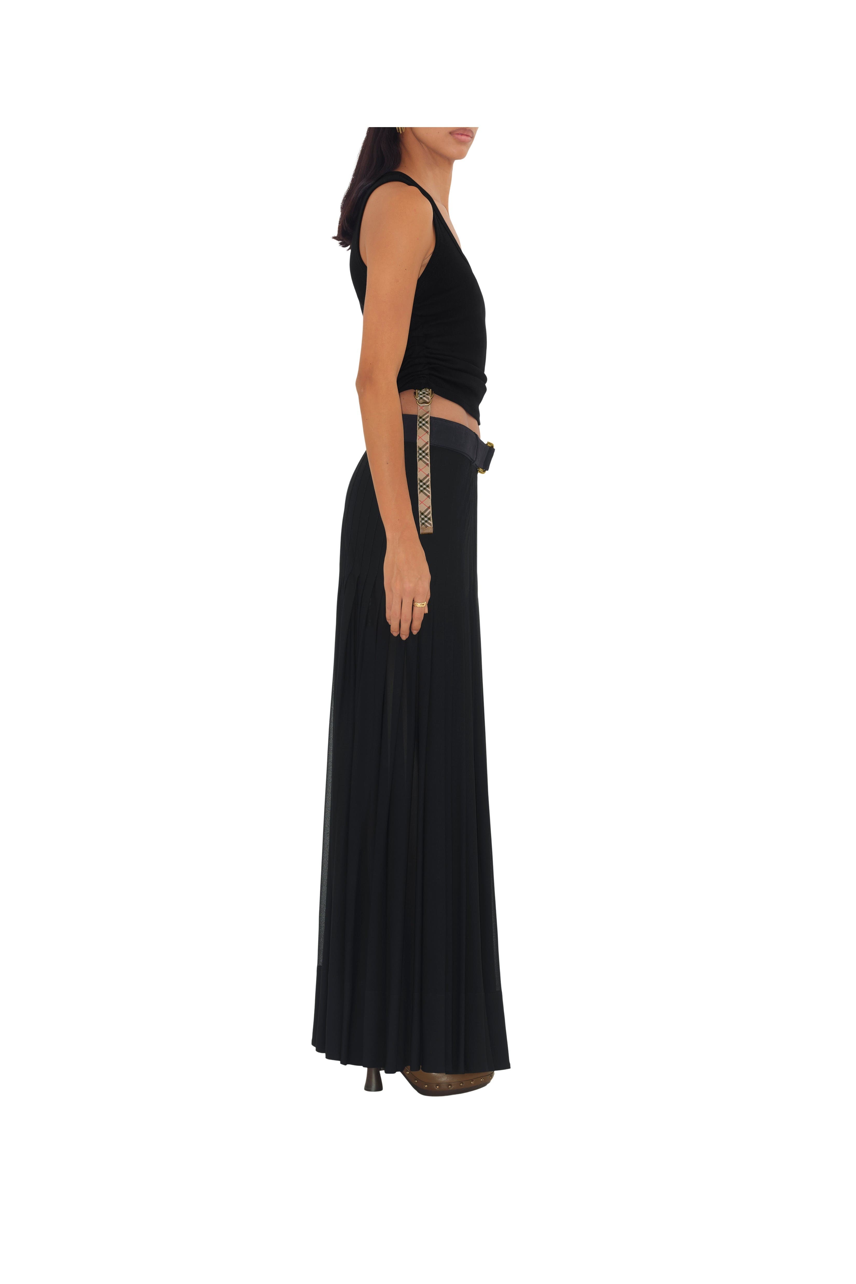 burberry Pleated Crepe Jersey Maxi Skirt in Black at Nordstrom - 3