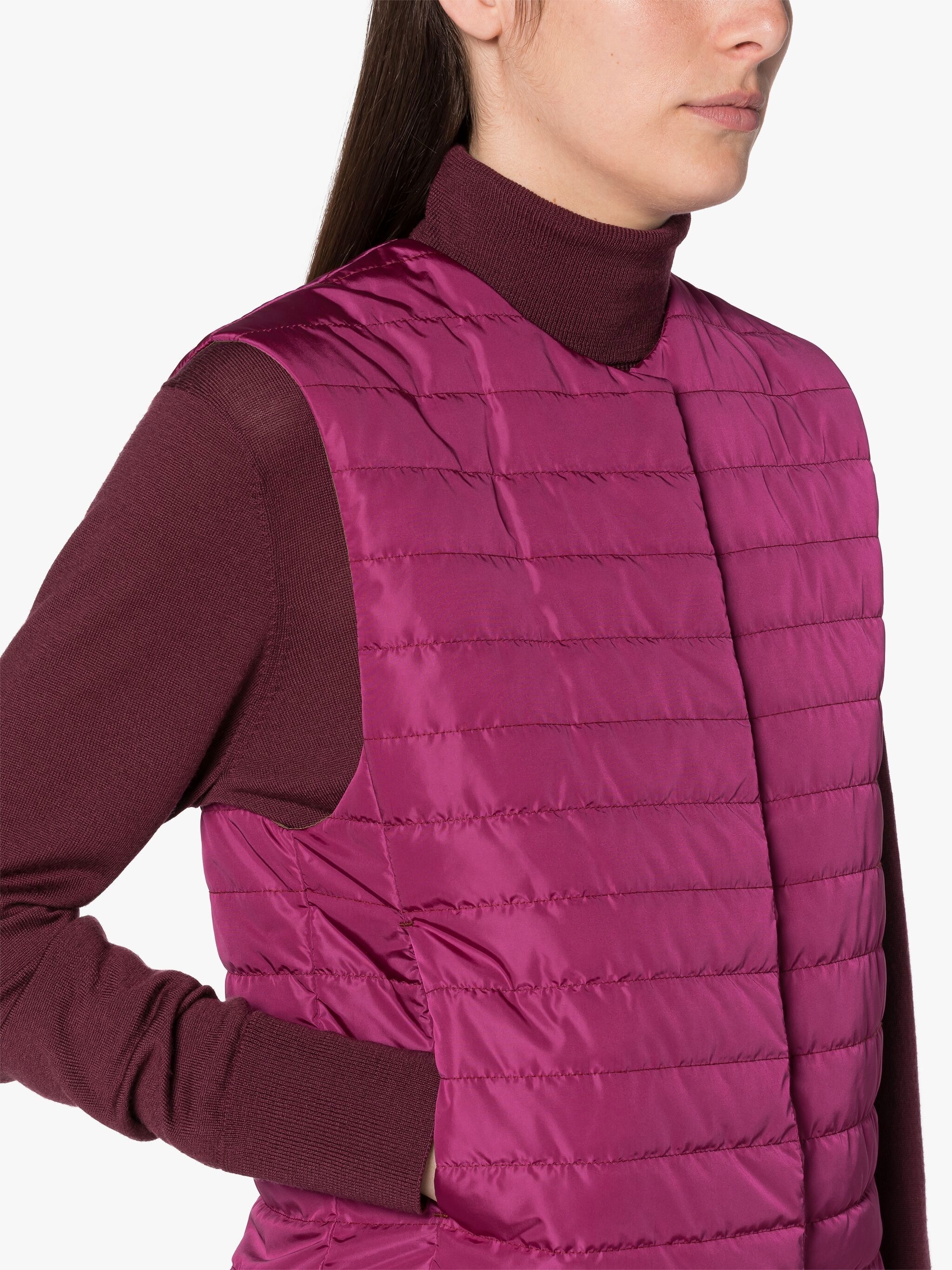 ISABEL BURGUNDY NYLON LINER VEST - 5