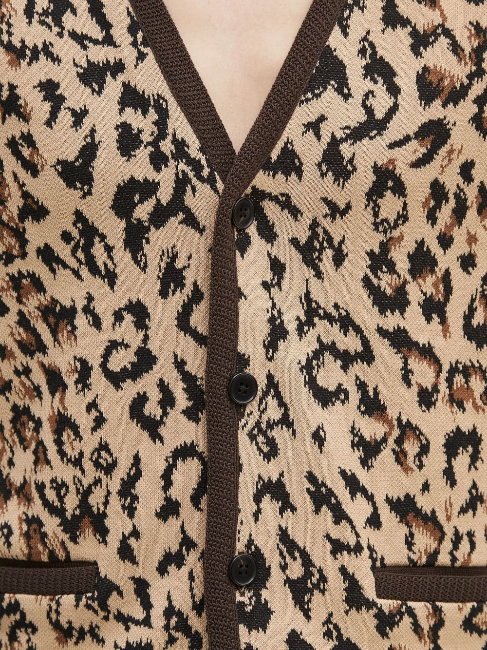 leopard-print buttoned cardigan - 5