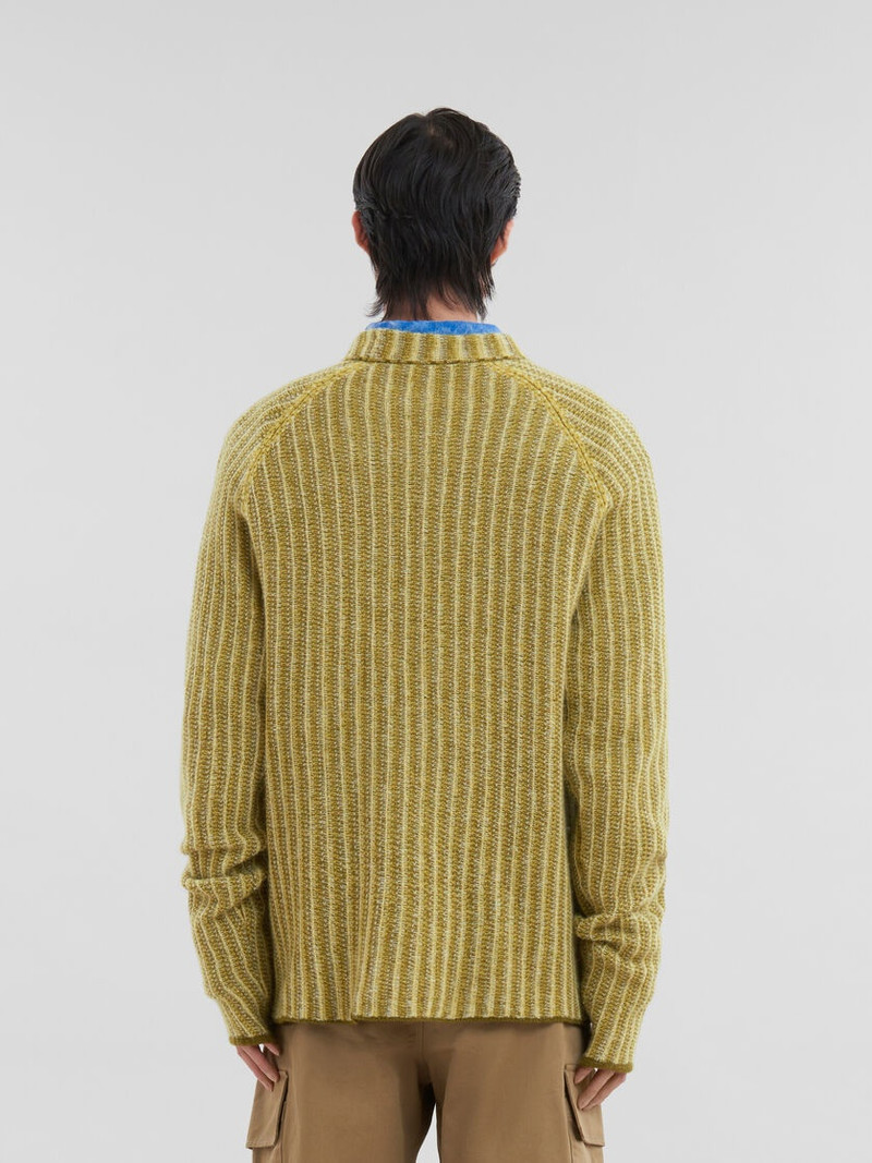 GREEN WOOL-CASHMERE JUMPER WITH DÉGRADÉ STRIPES 3