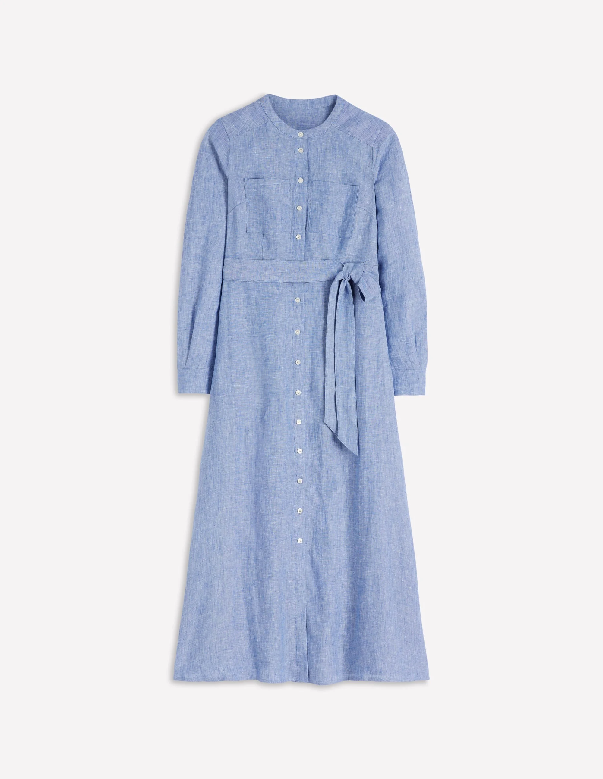 Mollie Linen Shirt Dress-Chambray - 1