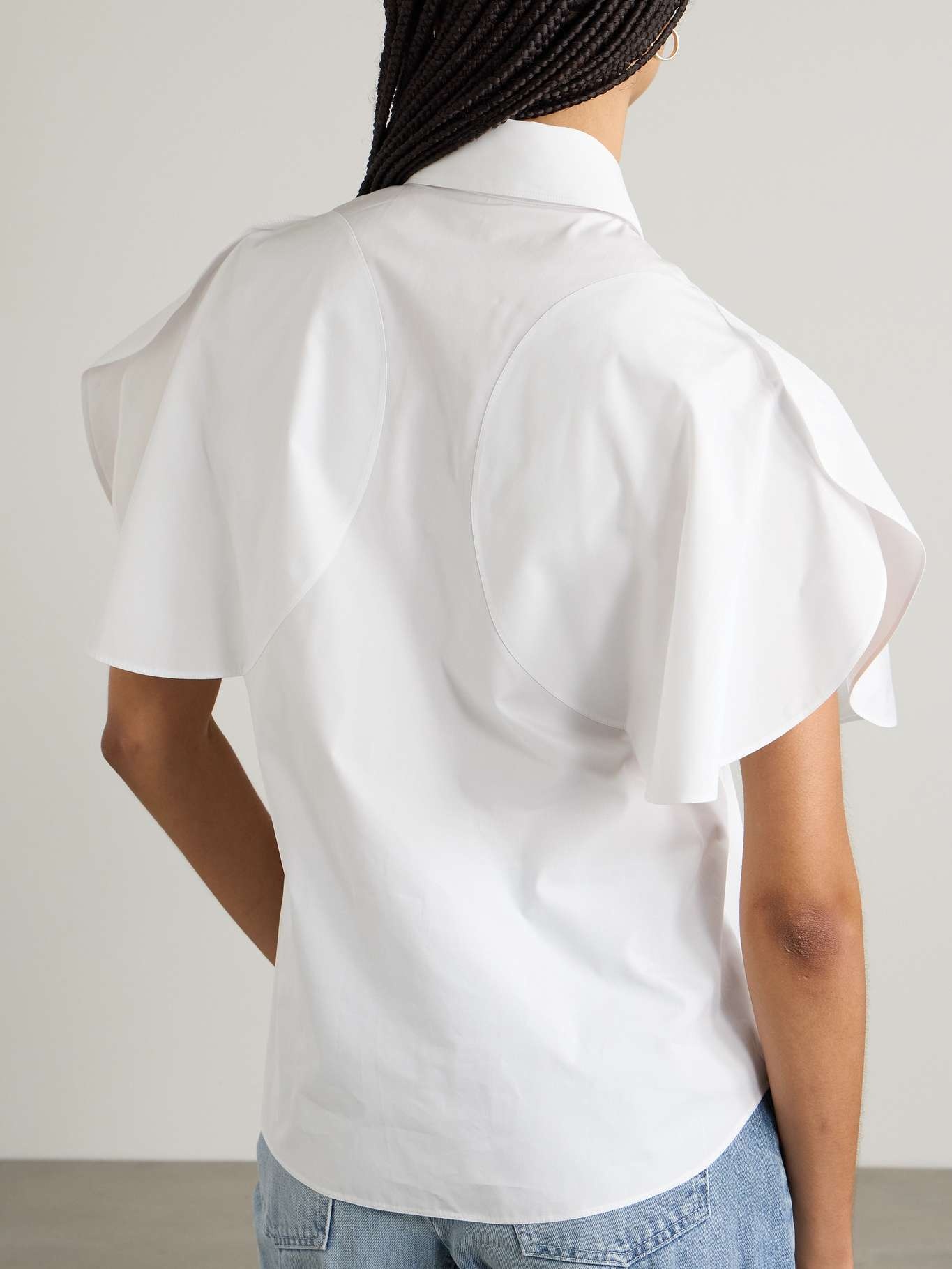 Paneled cotton-poplin shirt - 3