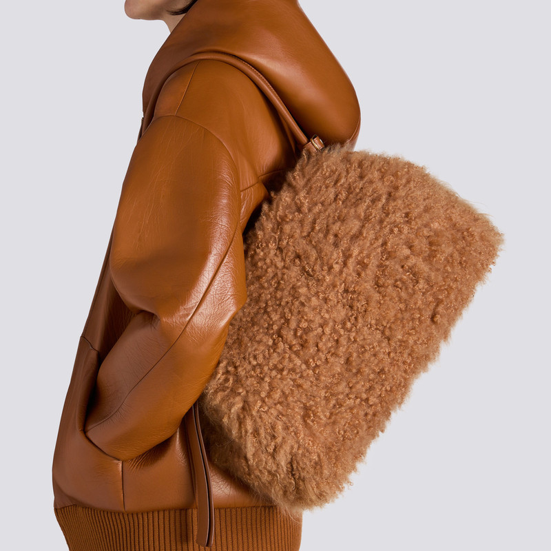 Santoni Light brown fur shoulder bag outlook