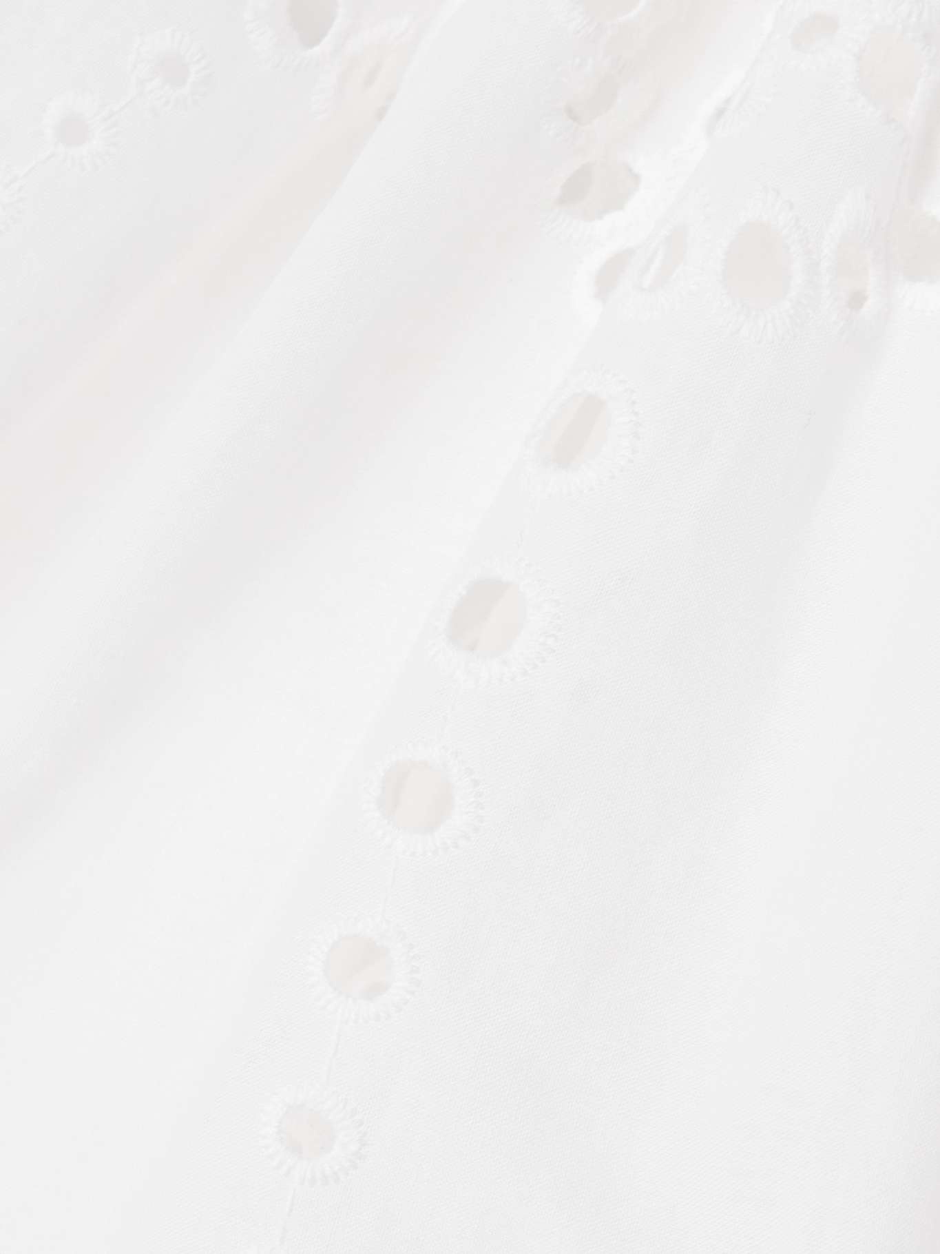 Scalloped broderie anglaise cotton-poplin shirt White - 4
