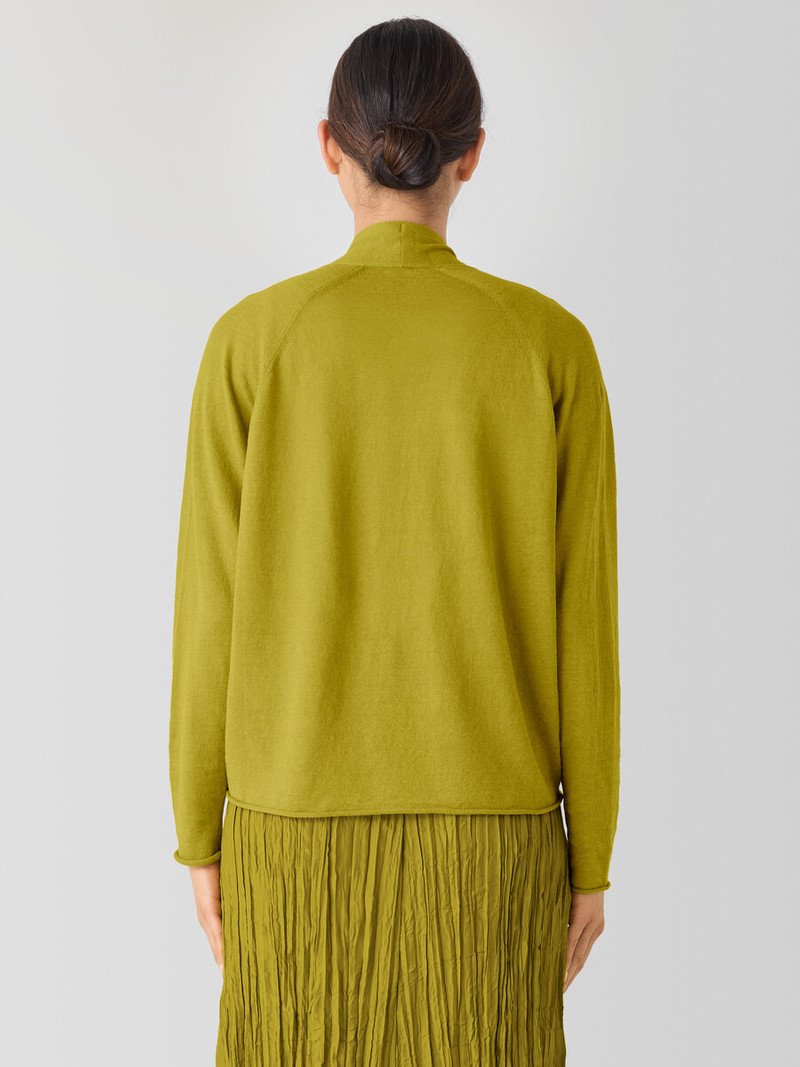 Organic Linen Cotton High Collar Cardigan 4