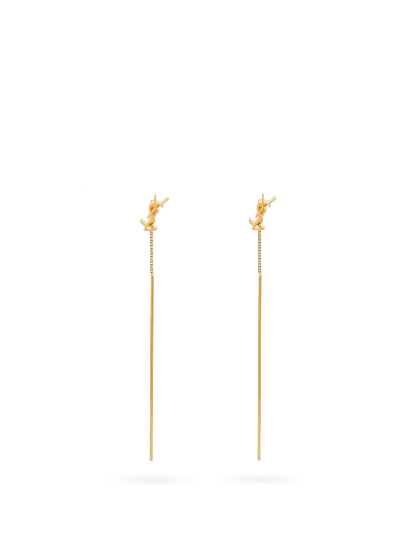 YSL-logo drop earrings - 1