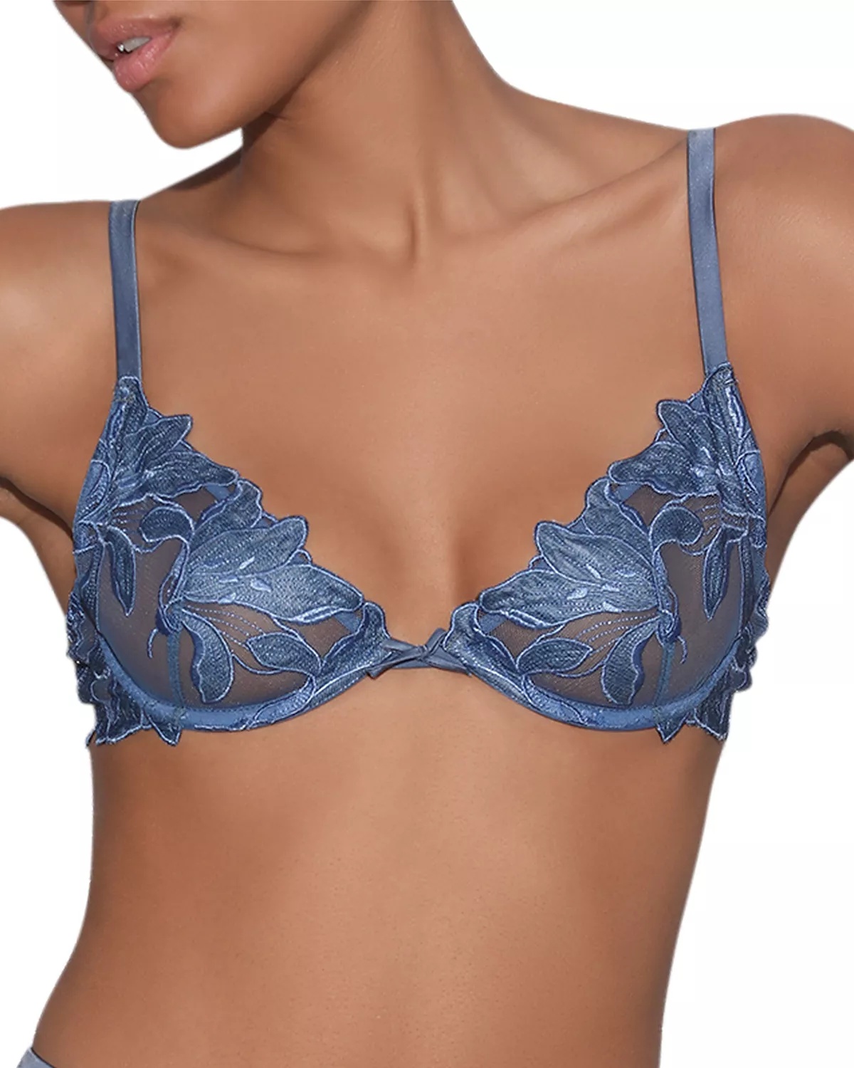 Lily Embroidered Plunge Demi Bra - 4