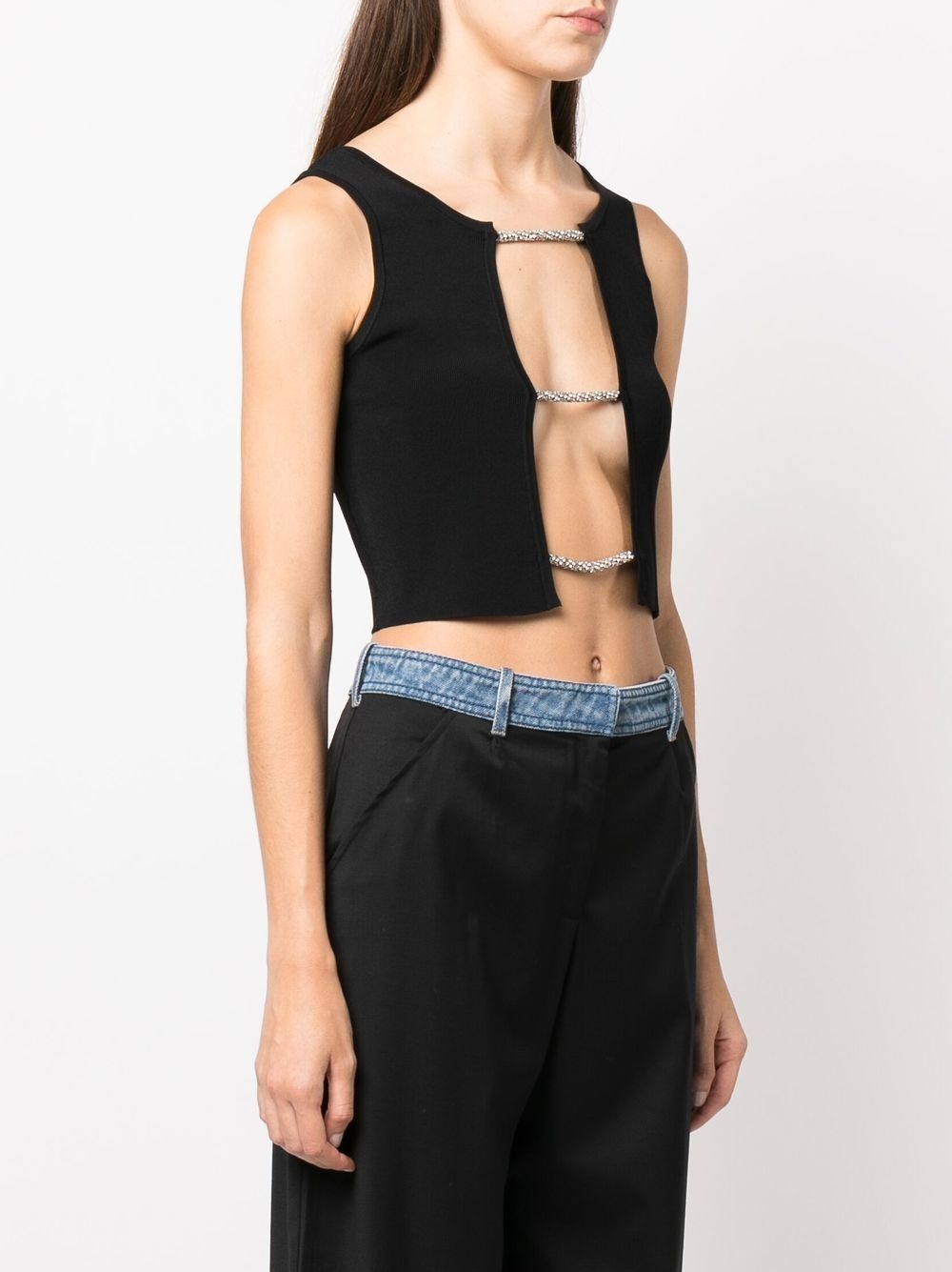 lattice-strap detail vest - 3