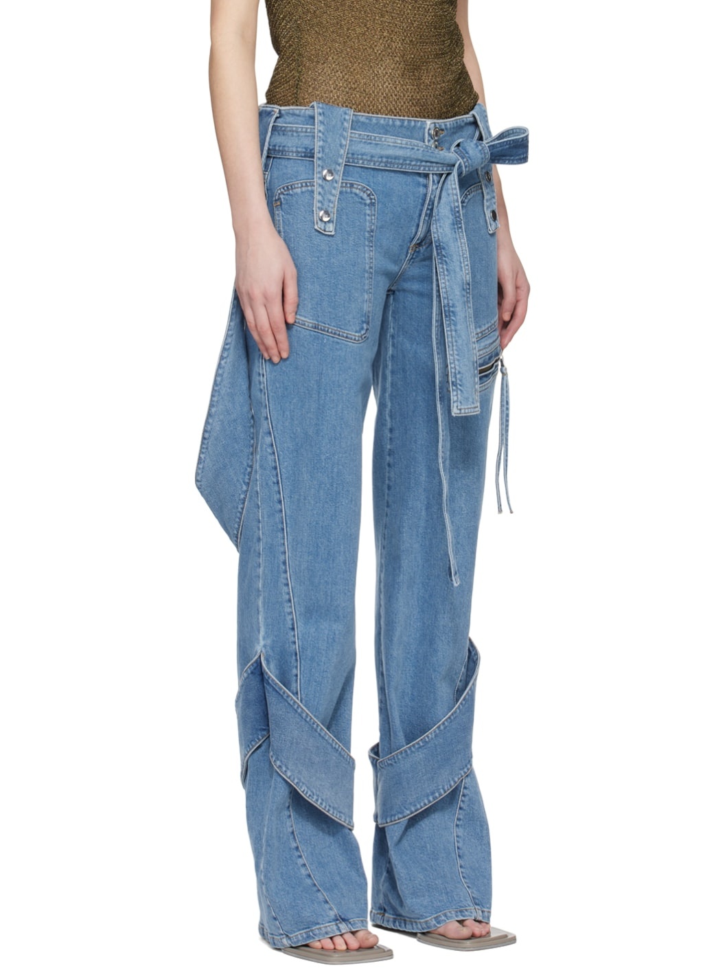 Blue Layered Jeans - 2